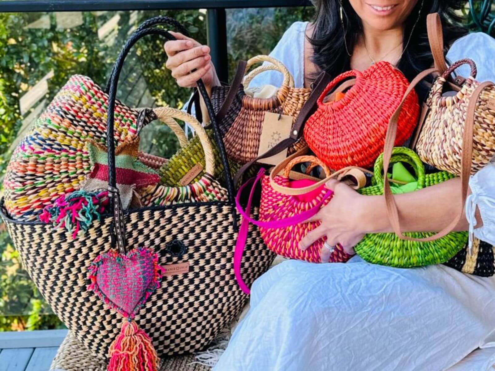 Junco reed handbag collection — handwoven by Peruvian artisans | Orange Inca
