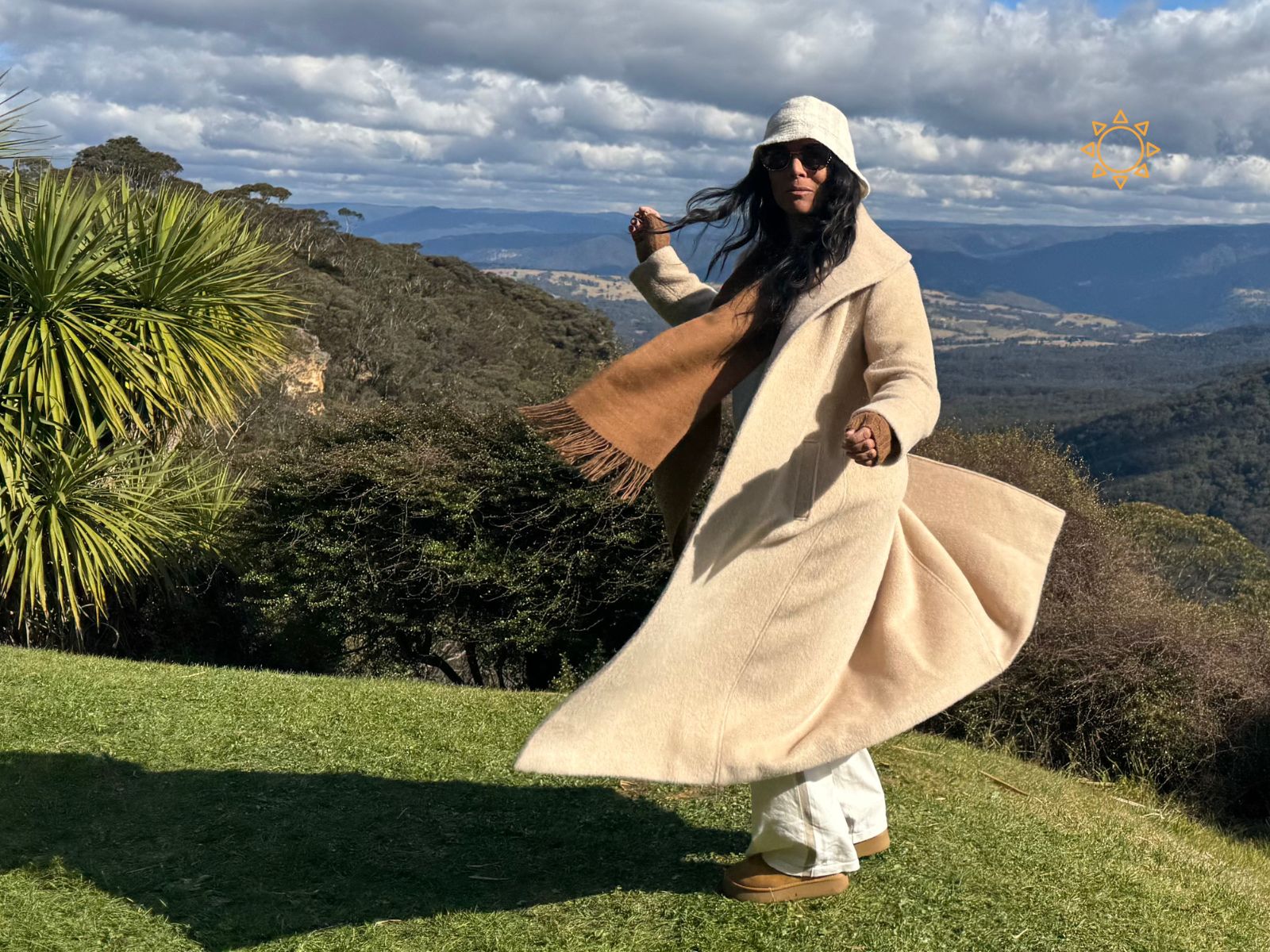 Baby alpaca layers worn in the Blue Mountains — breathable warmth handmade in Peru | Orange Inca