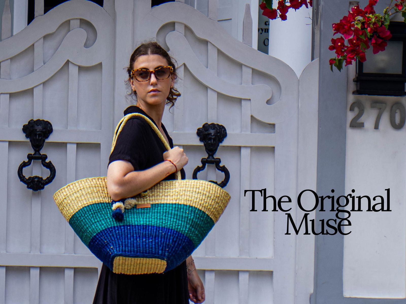 Junco woven handbag — the Playa tote in blue gradient, the bag that started it all | Orange Inca