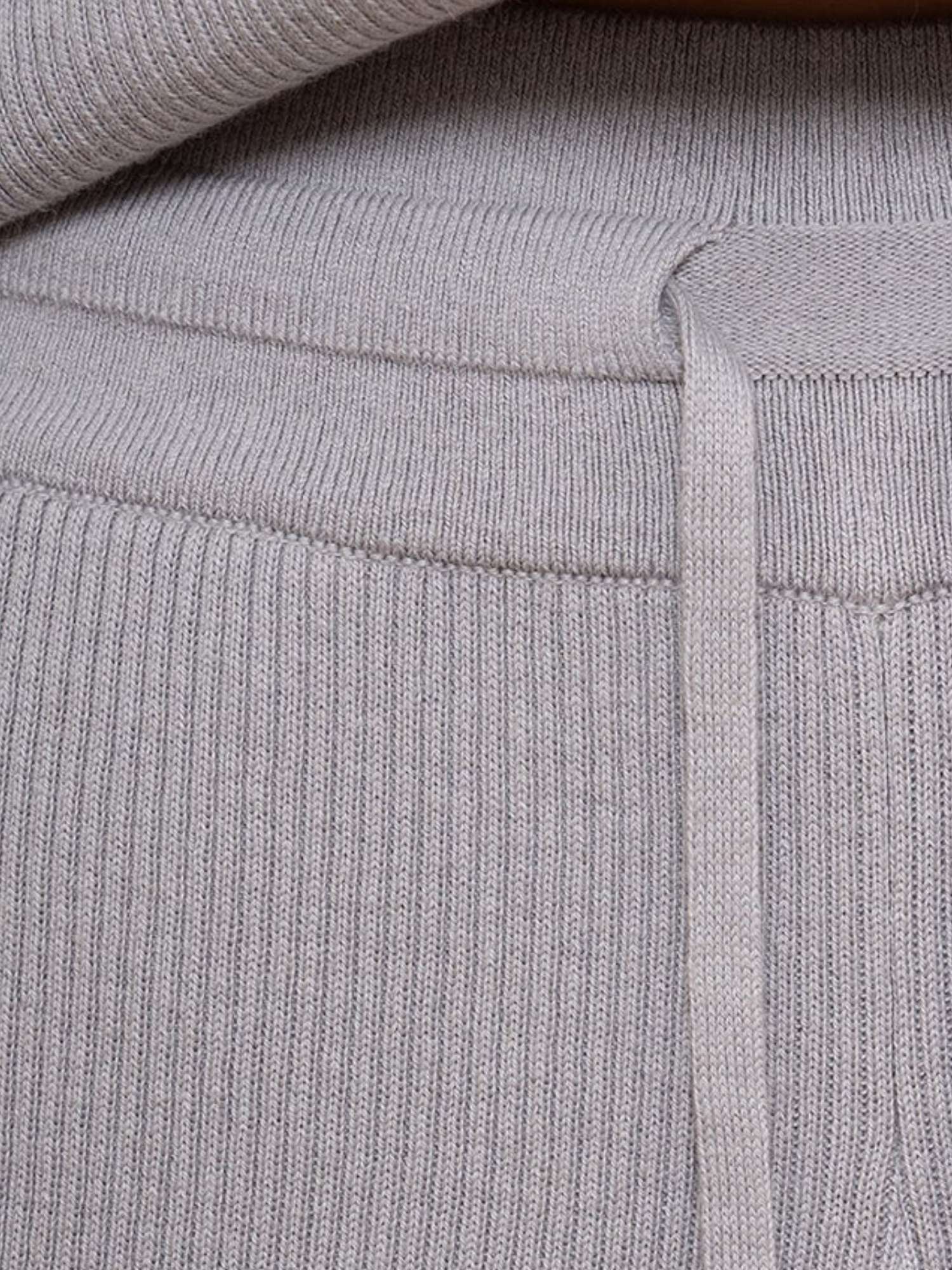 Alpaca & Pima Cotton Ribbed Loungewear Set – Light Grey