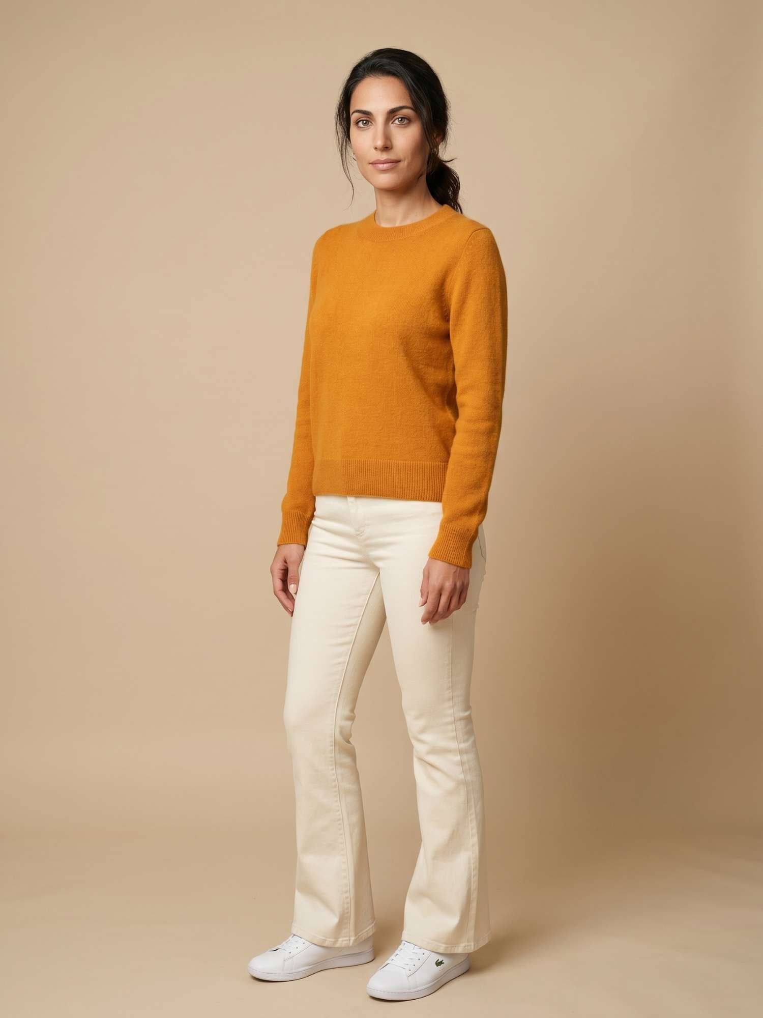 Classic Baby Alpaca Wool Sweater - Turmeric