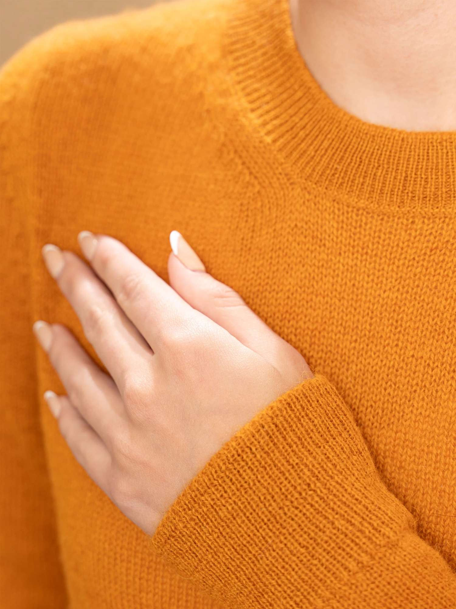 Classic Baby Alpaca Wool Sweater - Turmeric