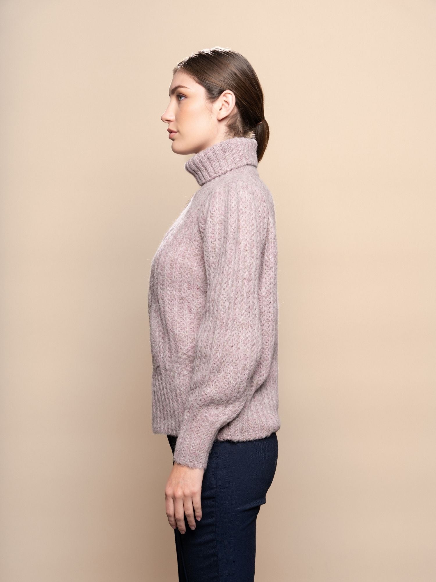 Cozy Turtle Neck Sweater - Pale Pink