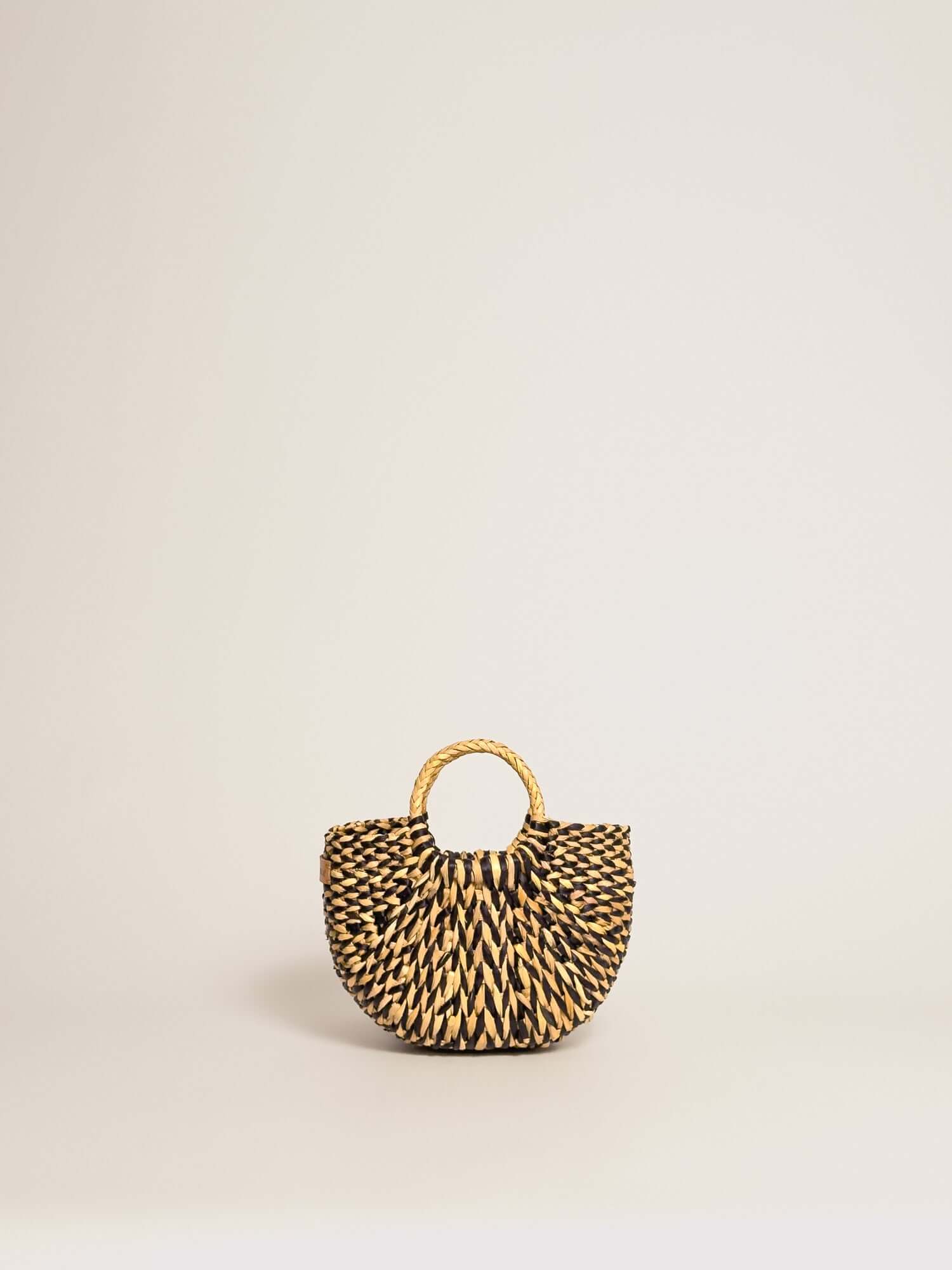 Woven mini bag - designer everyday crossbody | Marbled Black