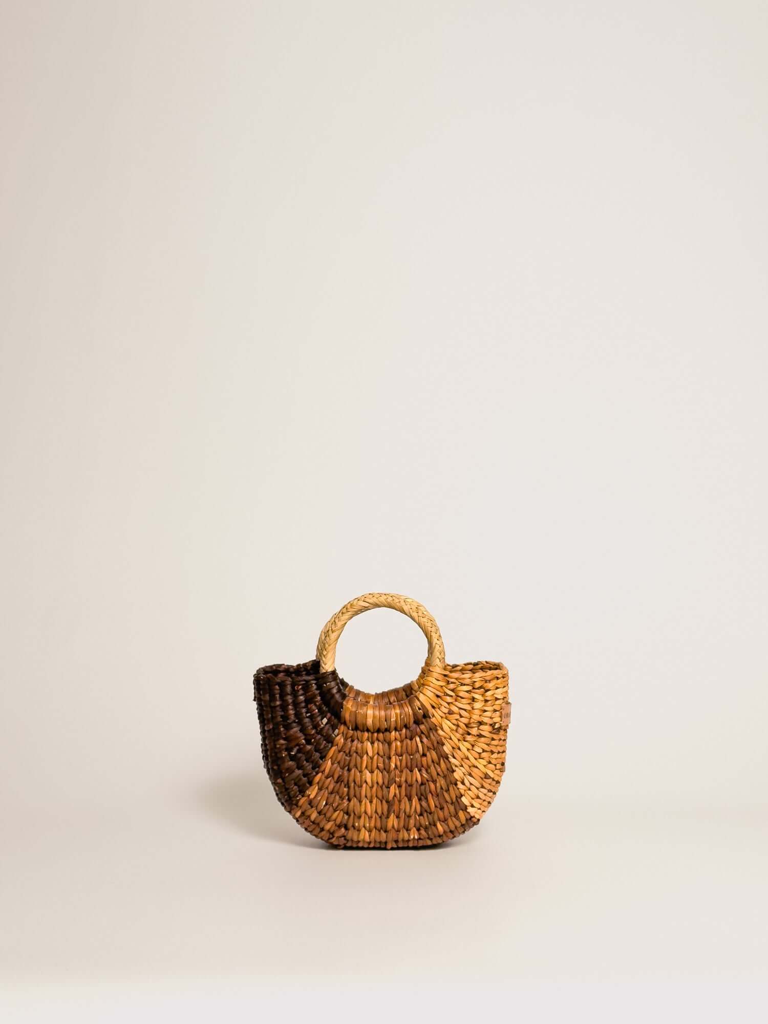 Woven mini bag - designer everyday crossbody | Striped Brown