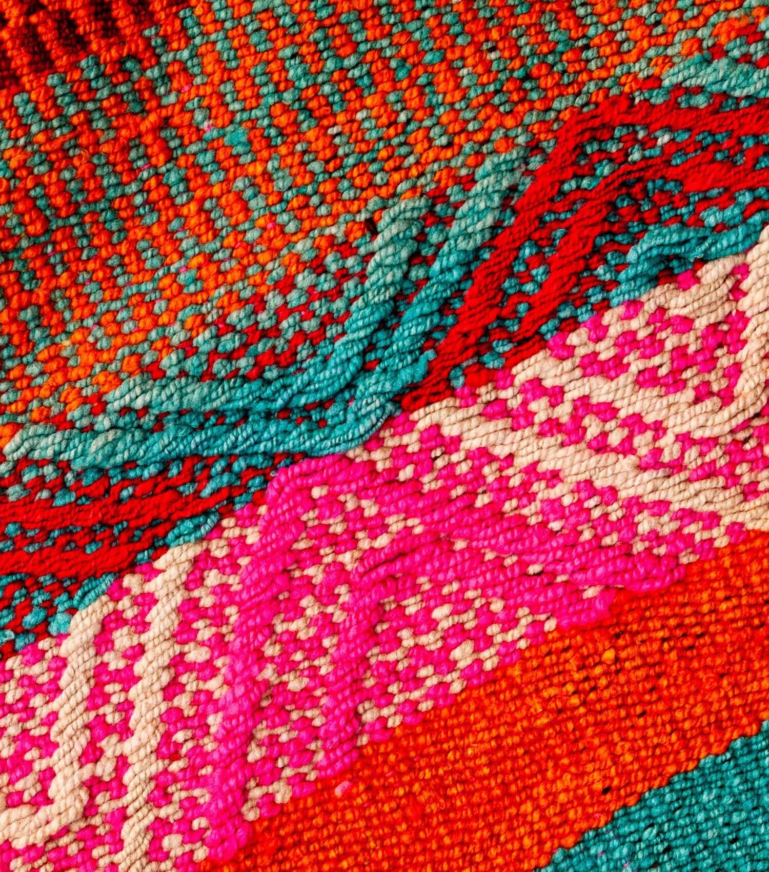 Peruvian frazada No. 15 — handwoven wool rug and throw, 163×168cm | Orange Inca