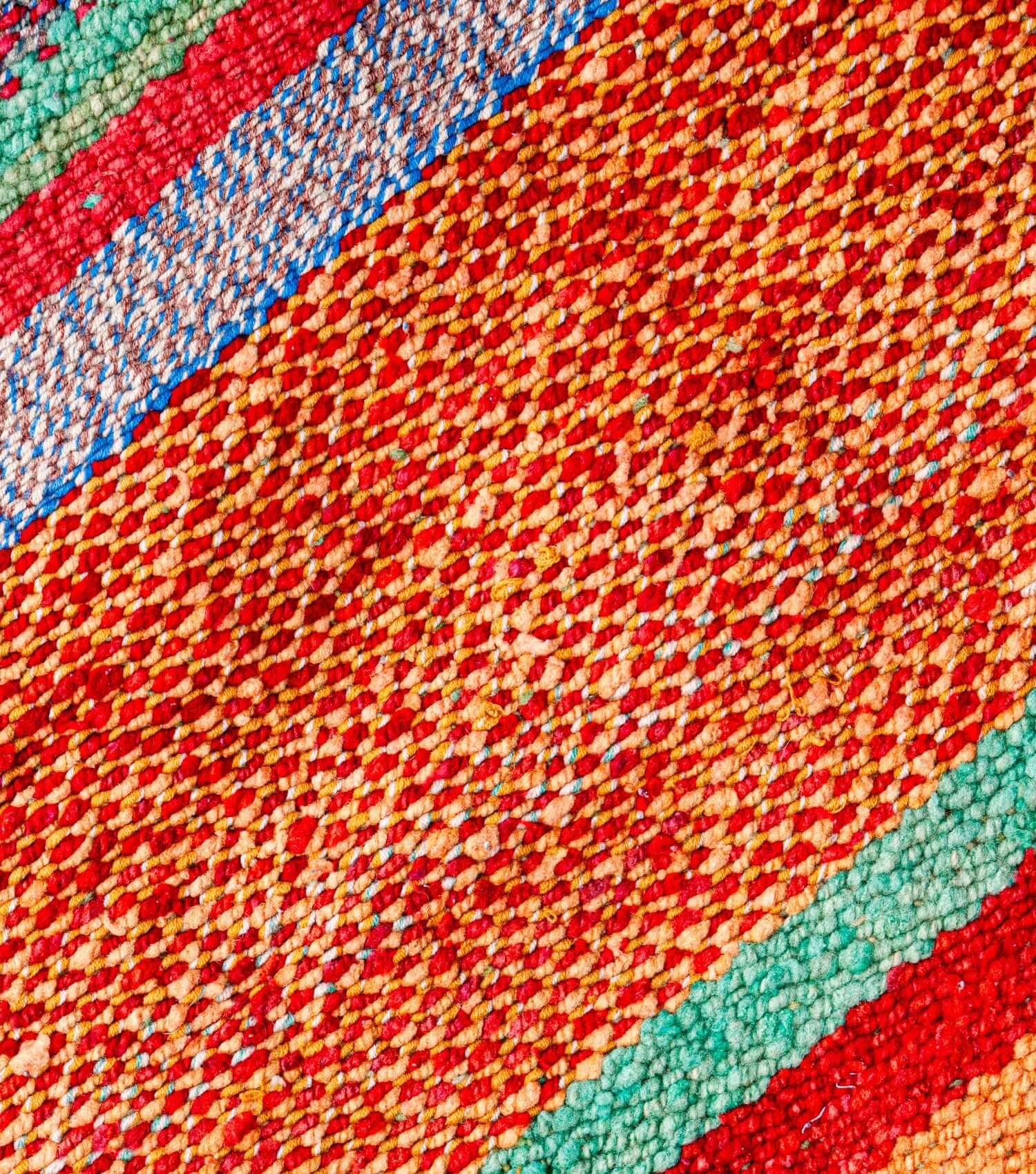 Peruvian frazada No. 7 — handwoven wool rug and throw, 176×168cm | Orange Inca