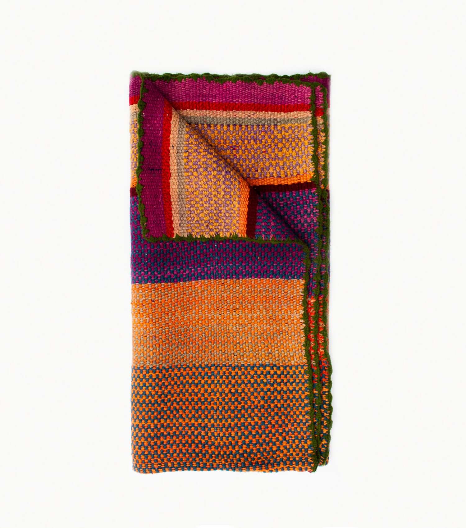 Peruvian Frazada - Wool Throw & Rug, Traditional Textile Art - No. 5 - 160x160 cms