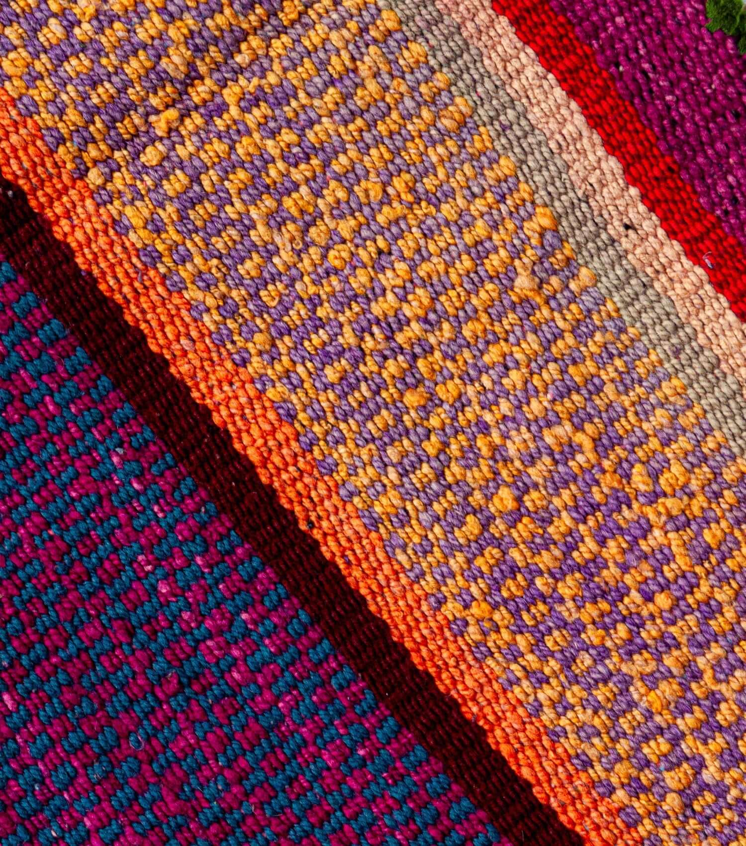 Peruvian Frazada - Wool Throw & Rug, Traditional Textile Art - No. 5 - 160x160 cms