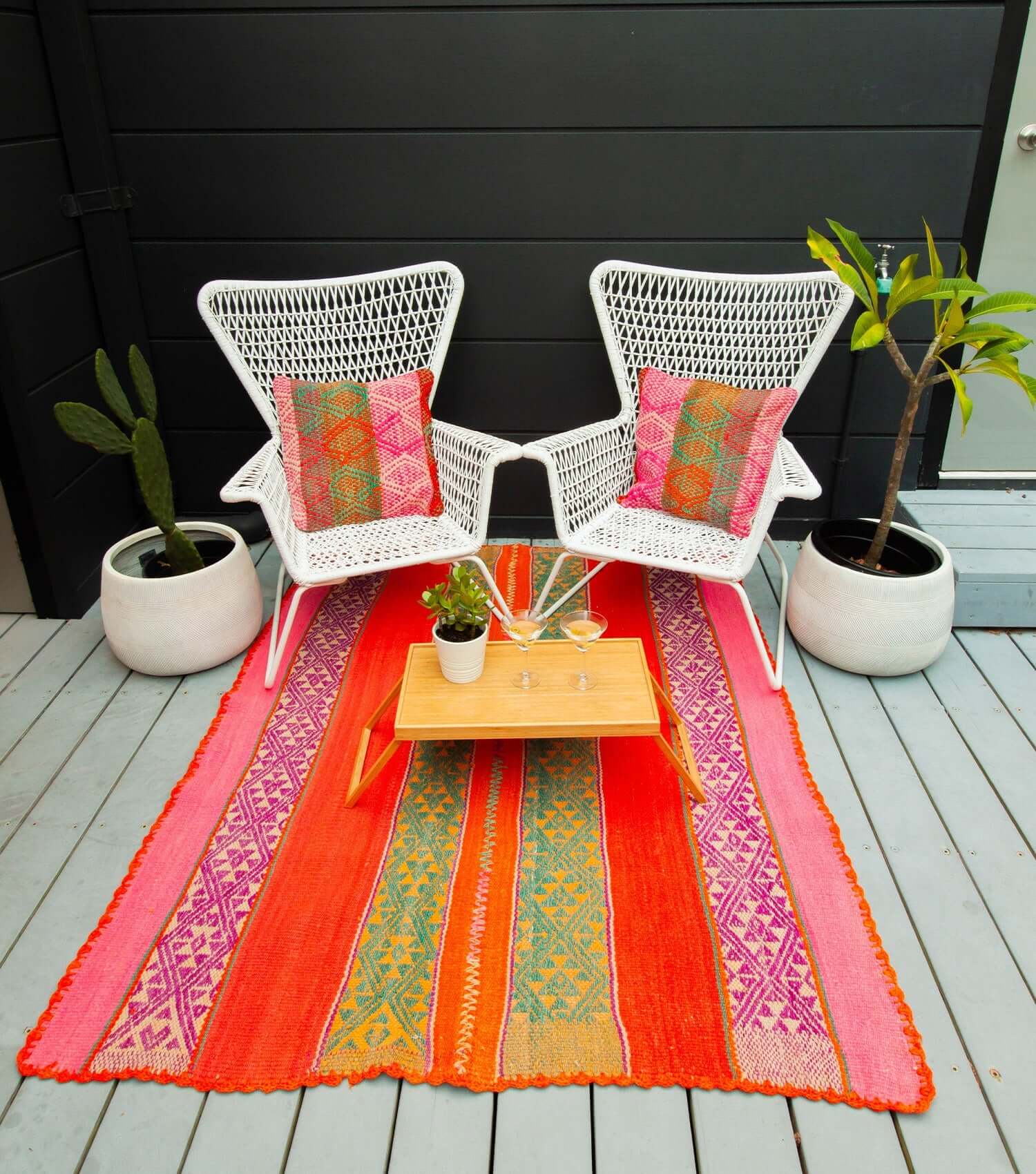 Peruvian Frazada - Wool Throw & Rug, Traditional Textile Art - No. 19 - 175x141 cms