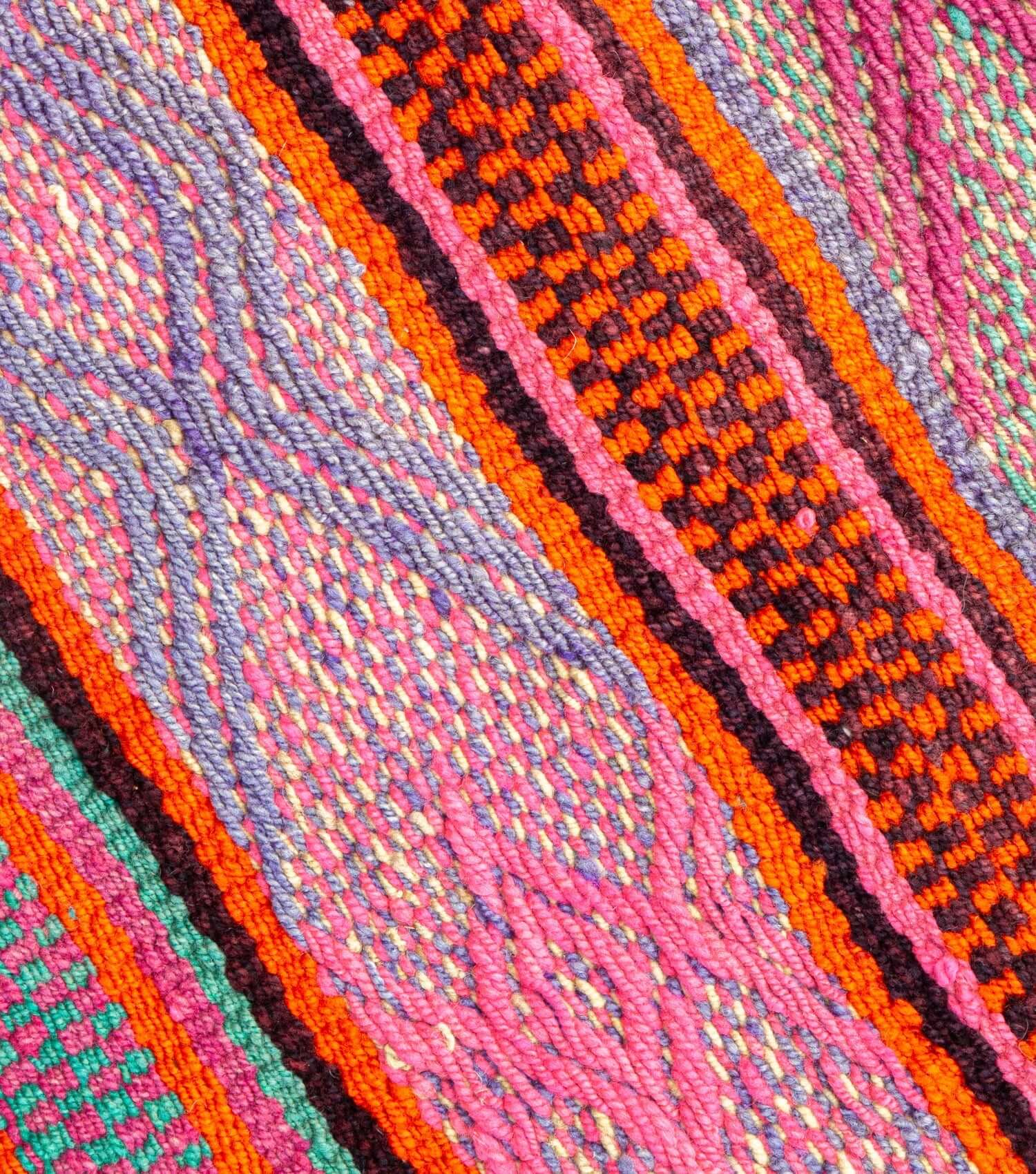Peruvian frazada No. 18 — handwoven wool rug and throw, 172×132cm | Orange Inca