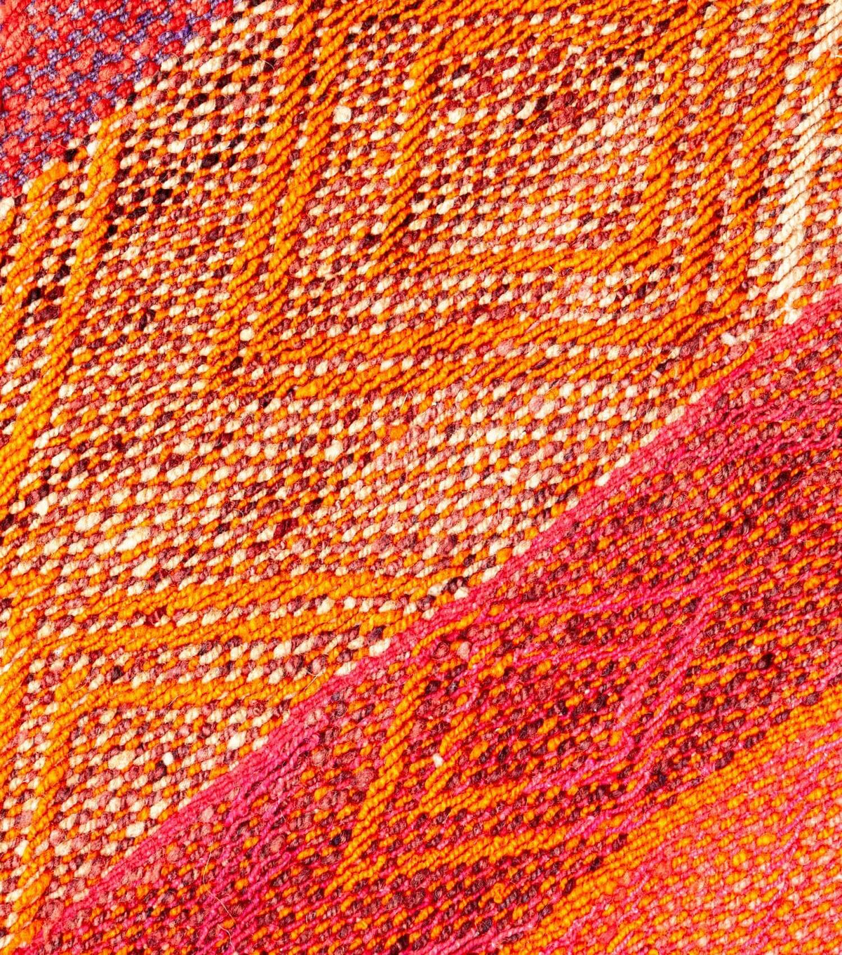 Peruvian frazada No. 4 — handwoven wool rug and throw, 150×139cm | Orange Inca