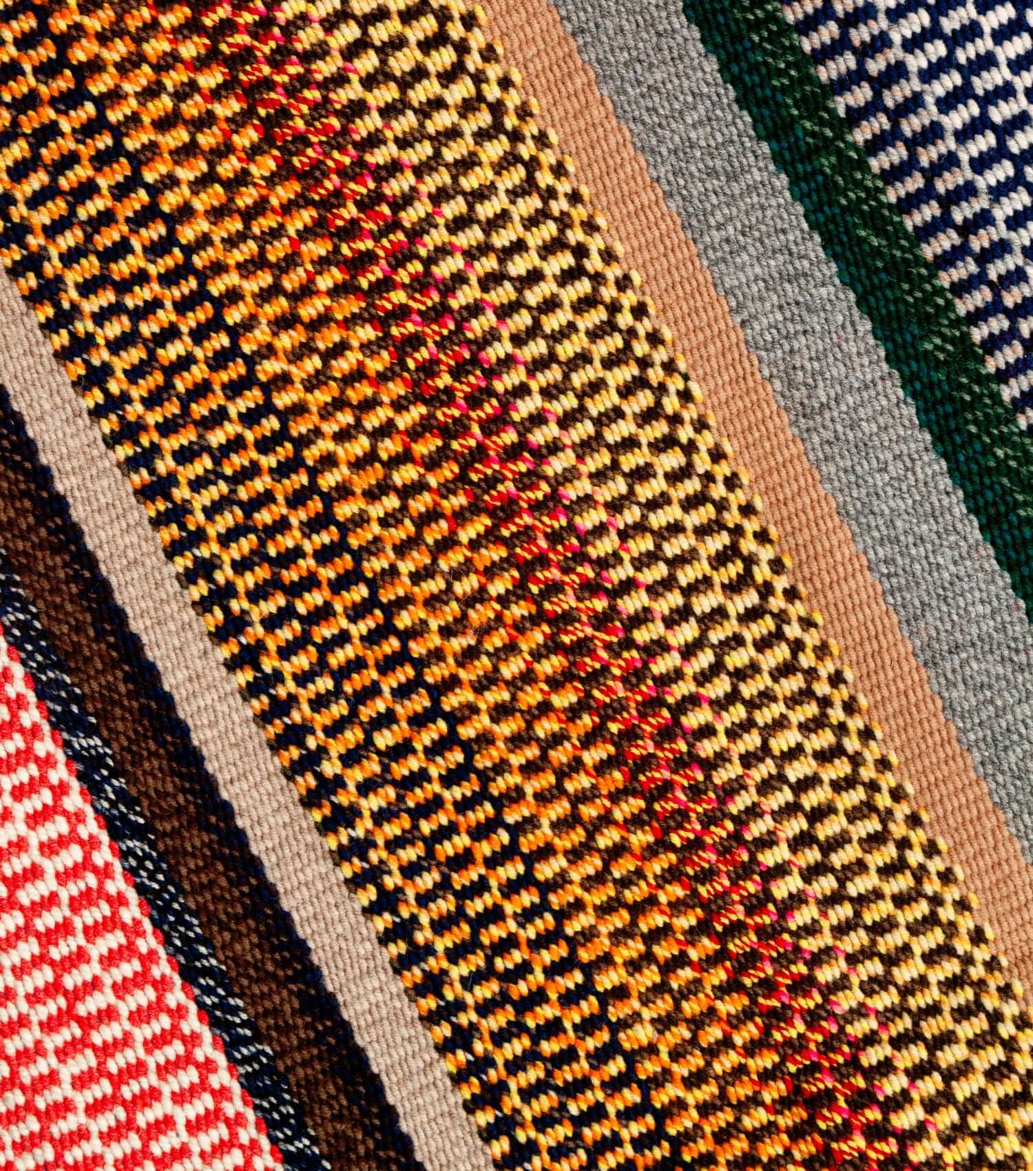 Peruvian frazada No. 14 — handwoven wool rug and throw, 196×143cm | Orange Inca