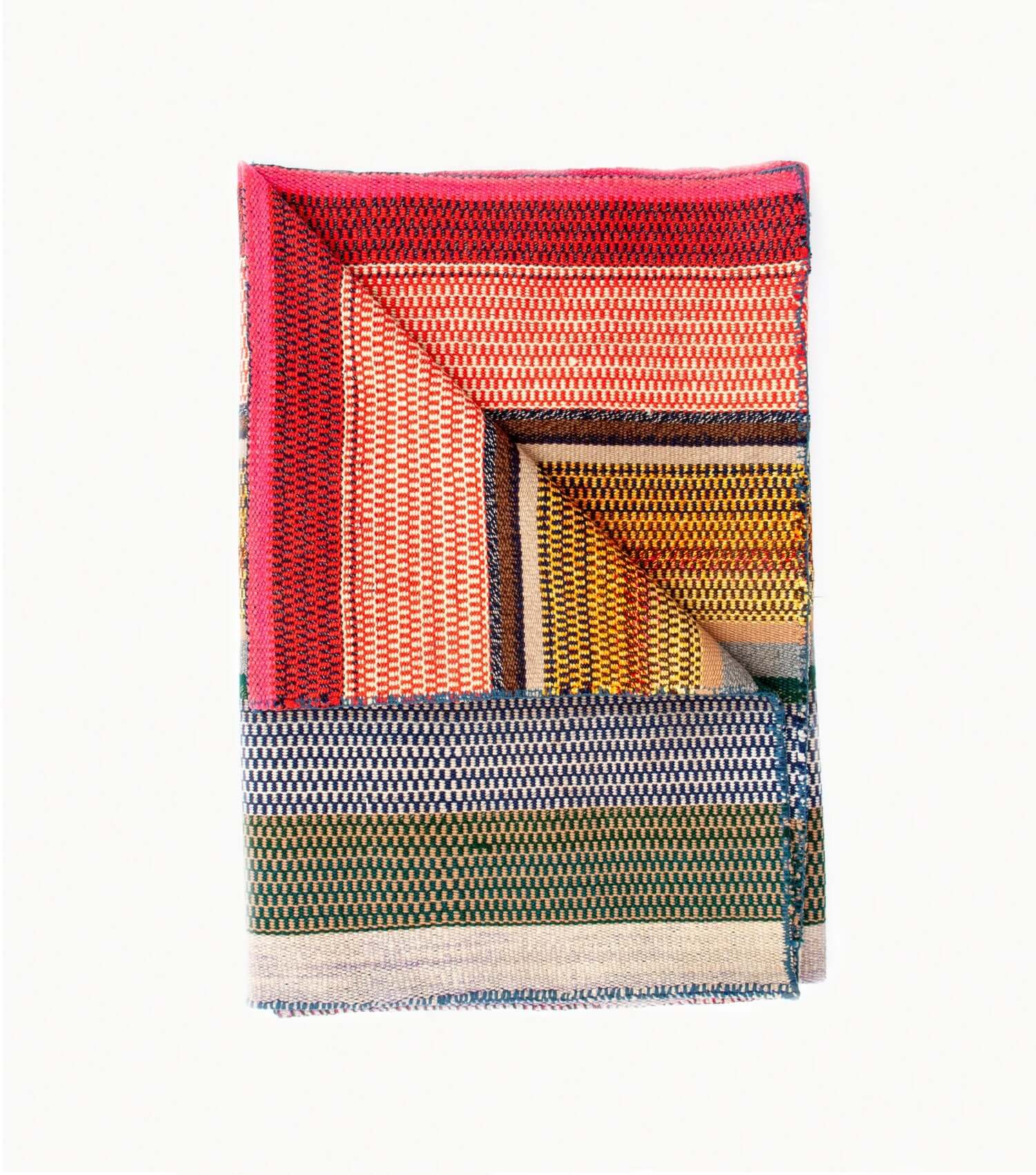 Peruvian Frazada - Wool Throw & Rug, Traditional Textile Art - No. 14 - 196x143 cms