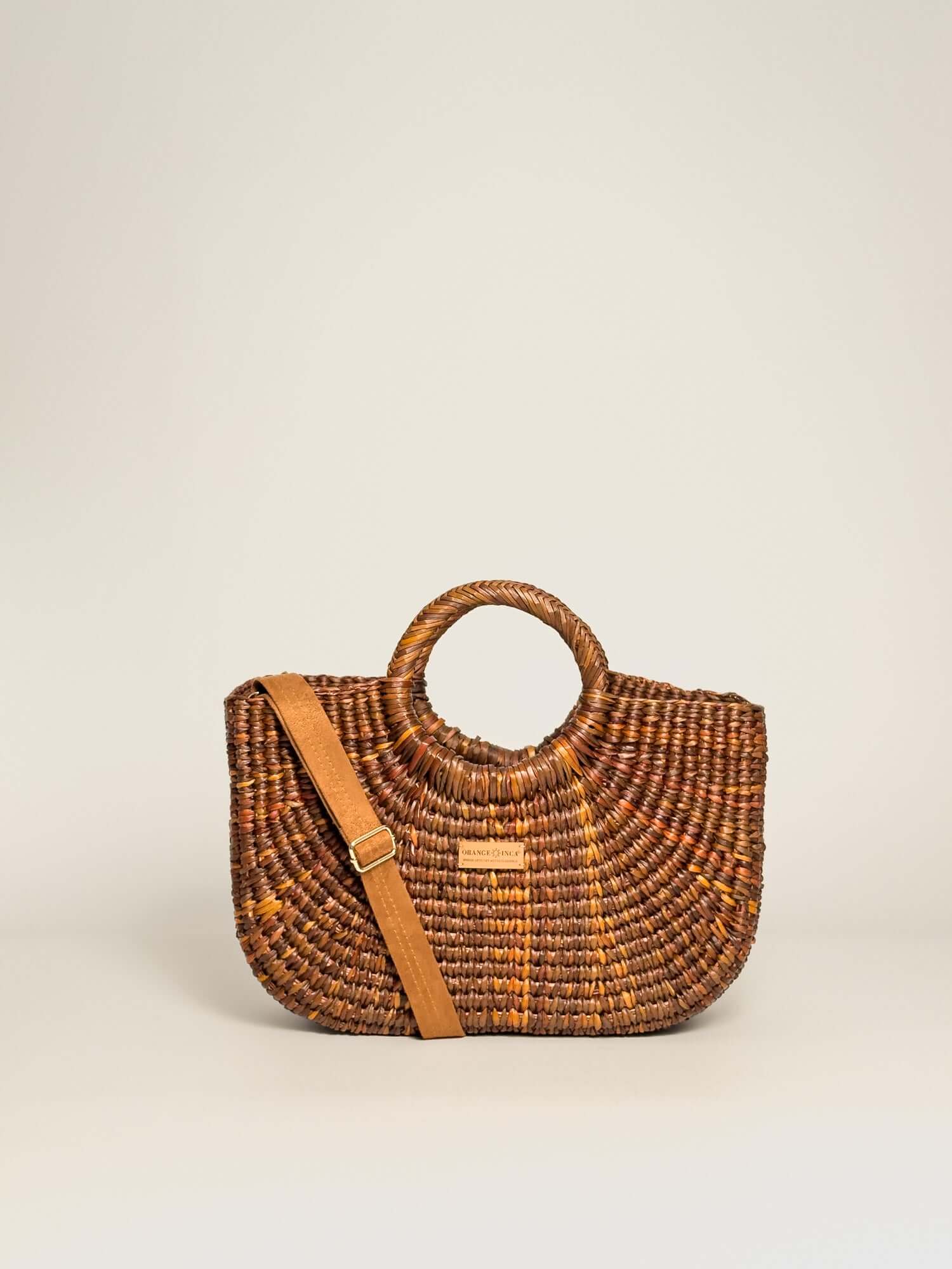 Design Tote Bag with coin purse and artisanal tassel from Orange Inca|Brown