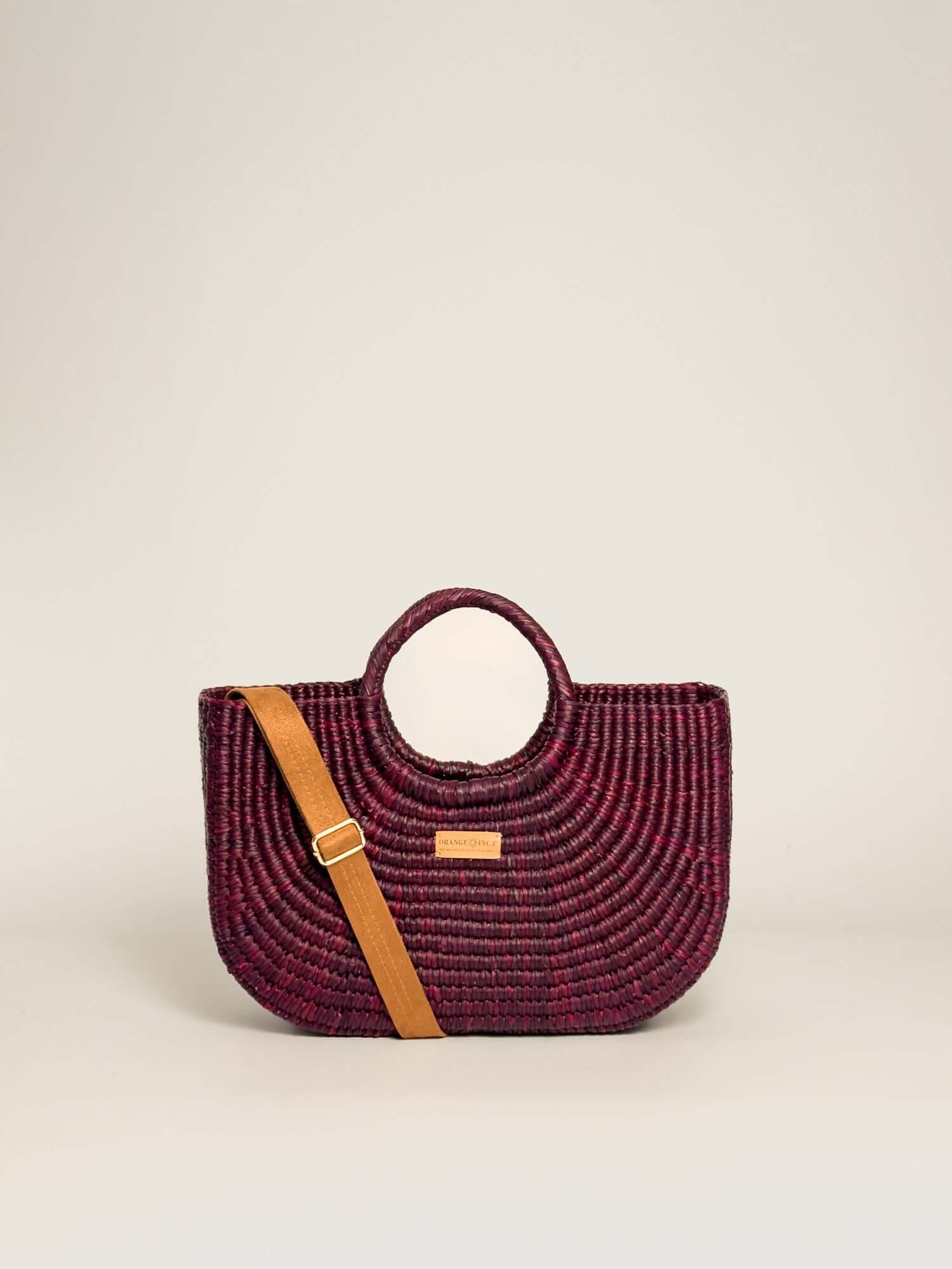Design Tote Bag with coin purse and artisanal tassel from Orange Inca|Burgundy