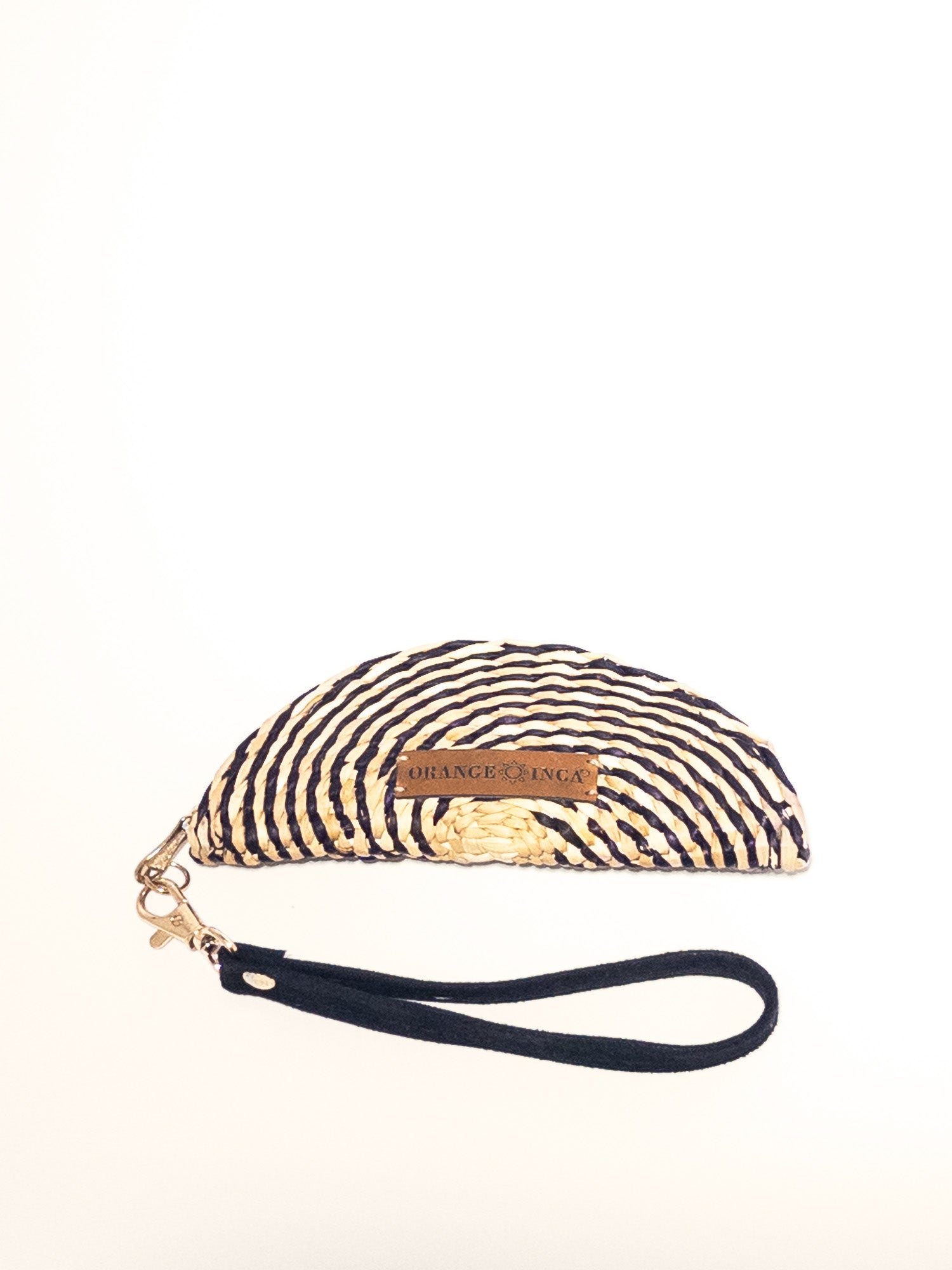 Coin Purse with Strap - Marbled Black and Natural