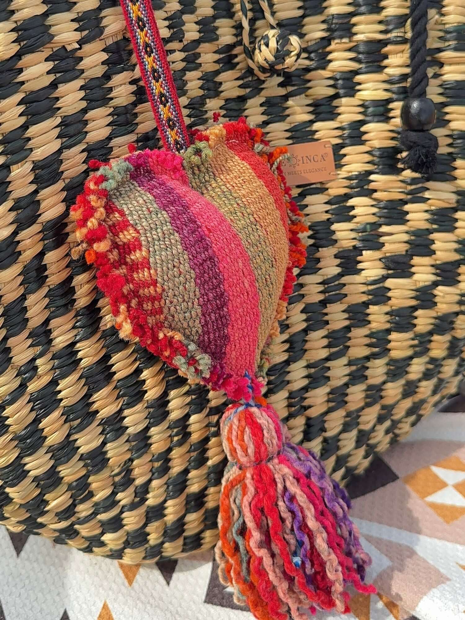 Decorative Heart Wool Tassel - Large