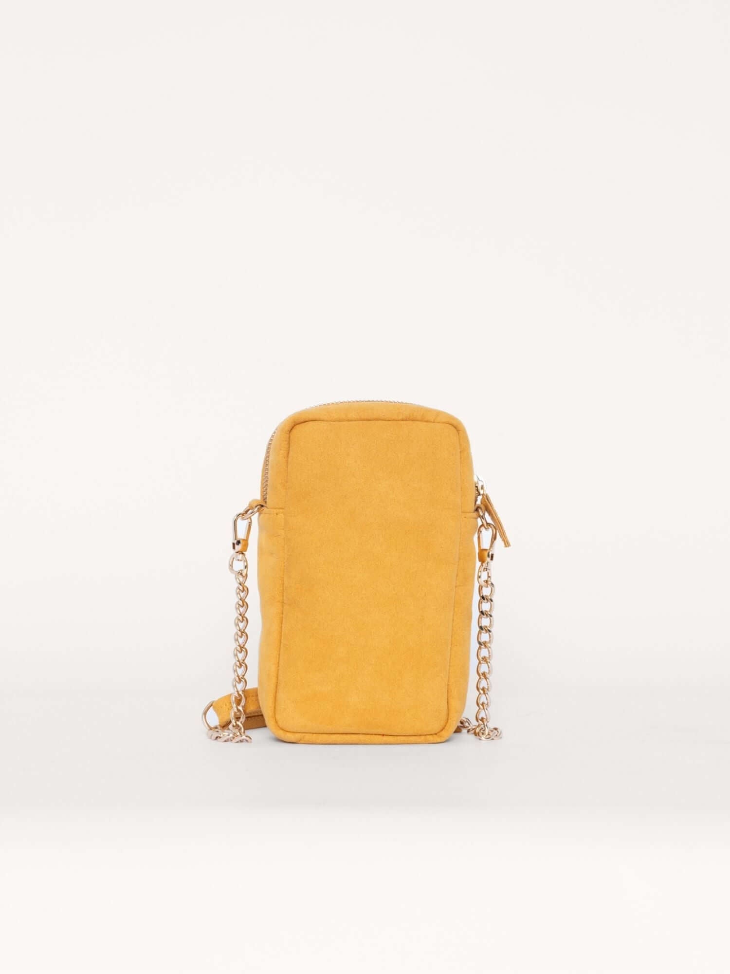 Back of mobile phone crossbody purse – wool and suede combo with cardholder inside