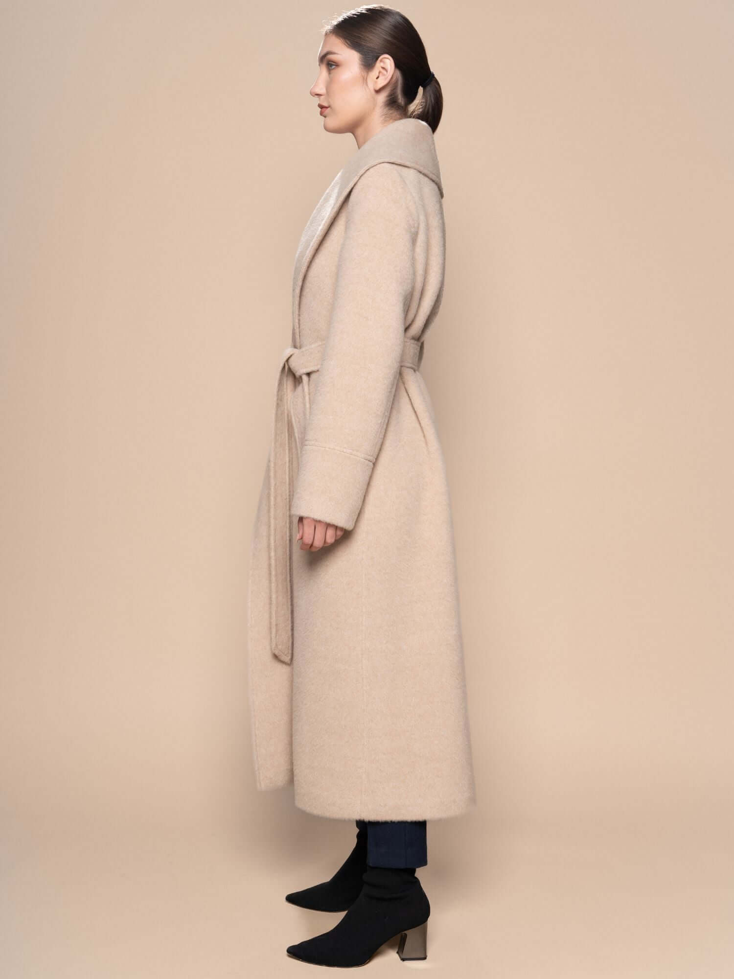 Alpaca Wool Coat - Beige (The Maras Coat)