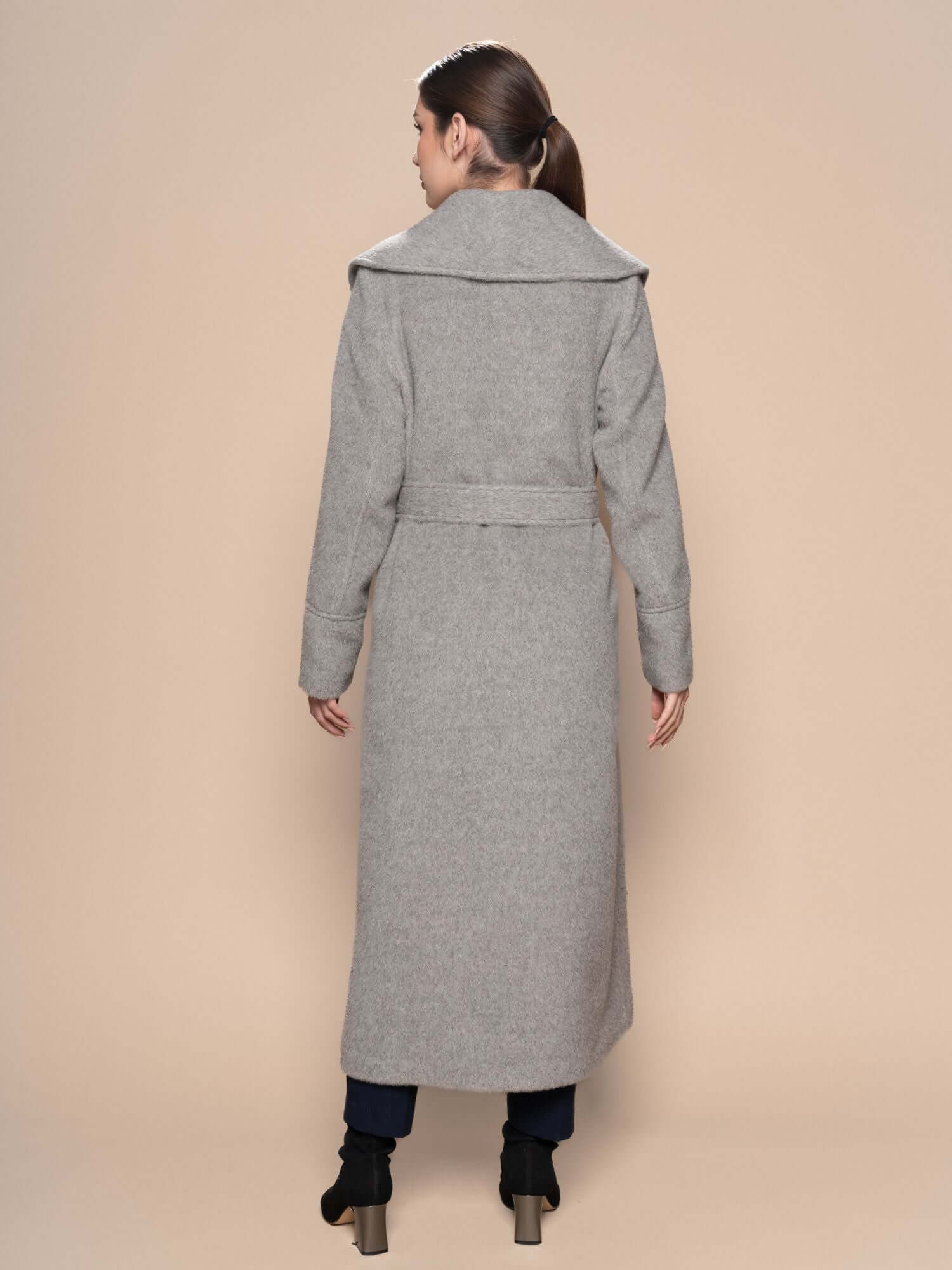 Alpaca Wool Coat - Light Gray (The Maras Coat)