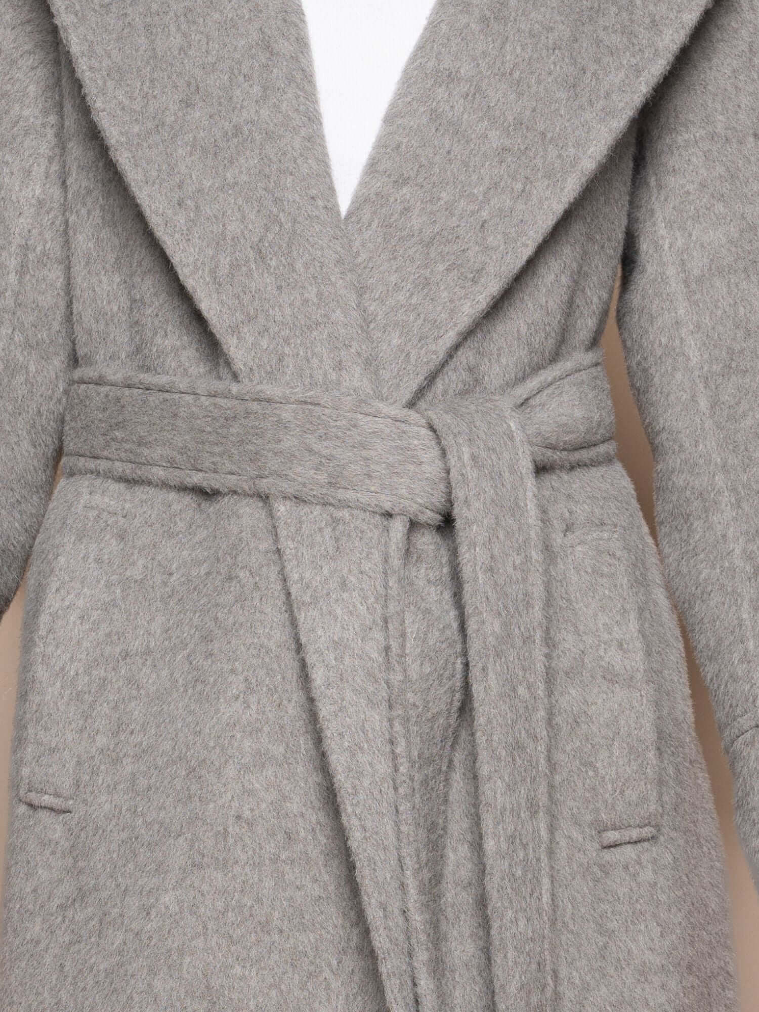 Alpaca Wool Coat - Light Gray (The Maras Coat)