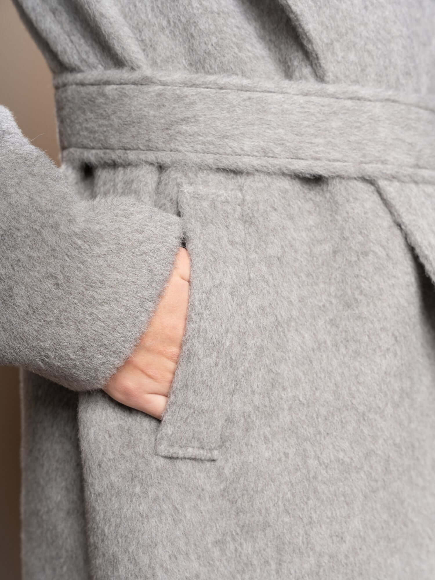 Alpaca Wool Coat - Light Gray (The Maras Coat)