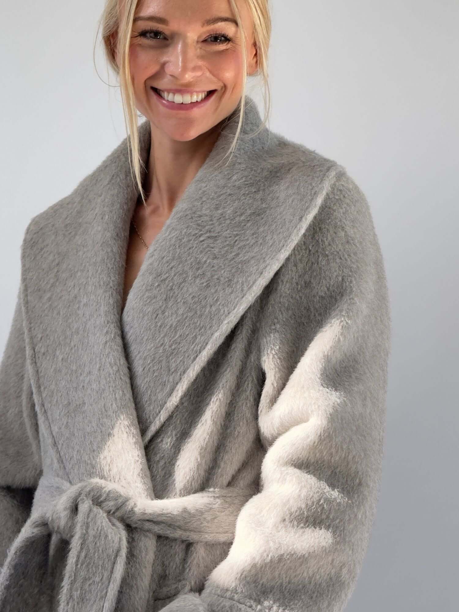 Alpaca Wool Coat - Light Gray (The Maras Coat)