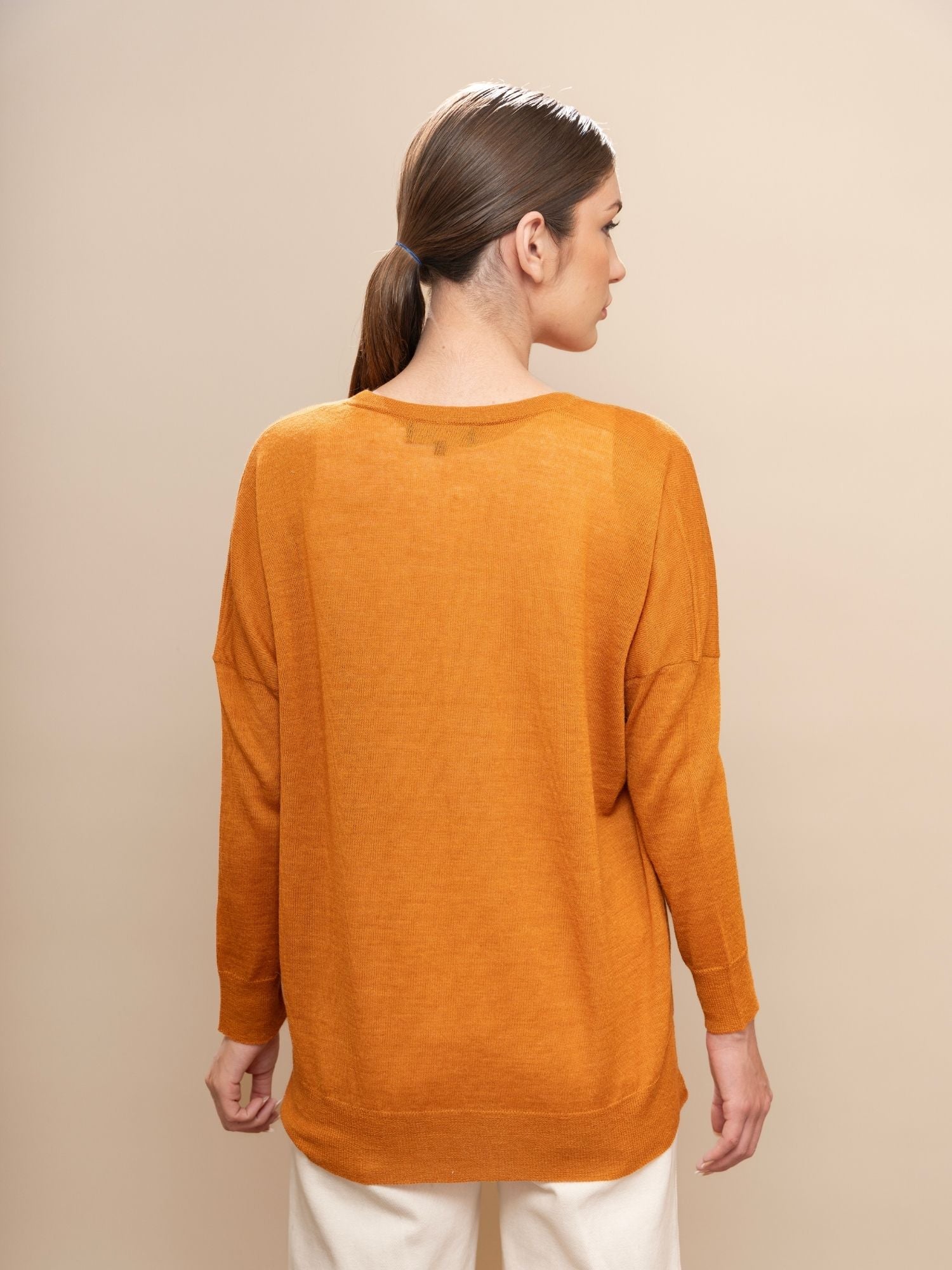 Lightweight Sweater - Baby Alpaca - Turmeric