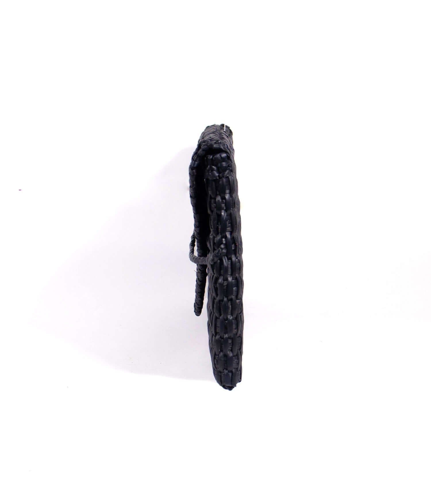 Lima Clutch side angle - resort party bag  | Black