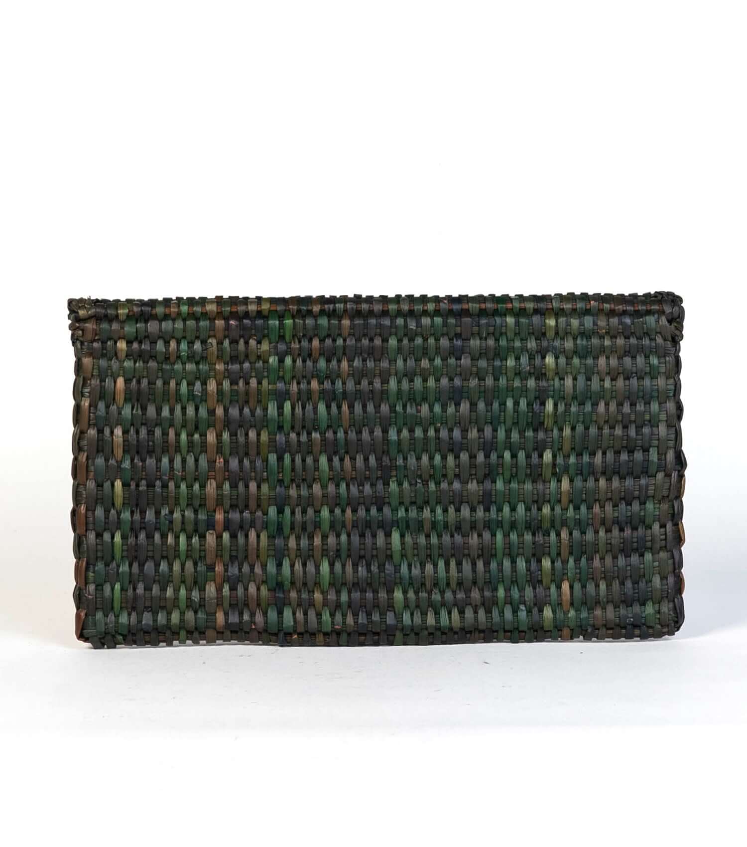 Lima envelope clutch - artisanal wedding guest bag | Dark Green