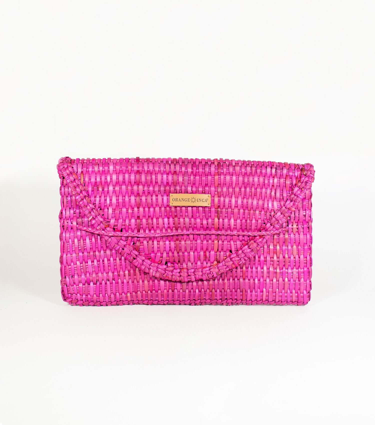 Orange Inca Lima Clutch - cocktail party purse | Vibrant Pink Fuchsia