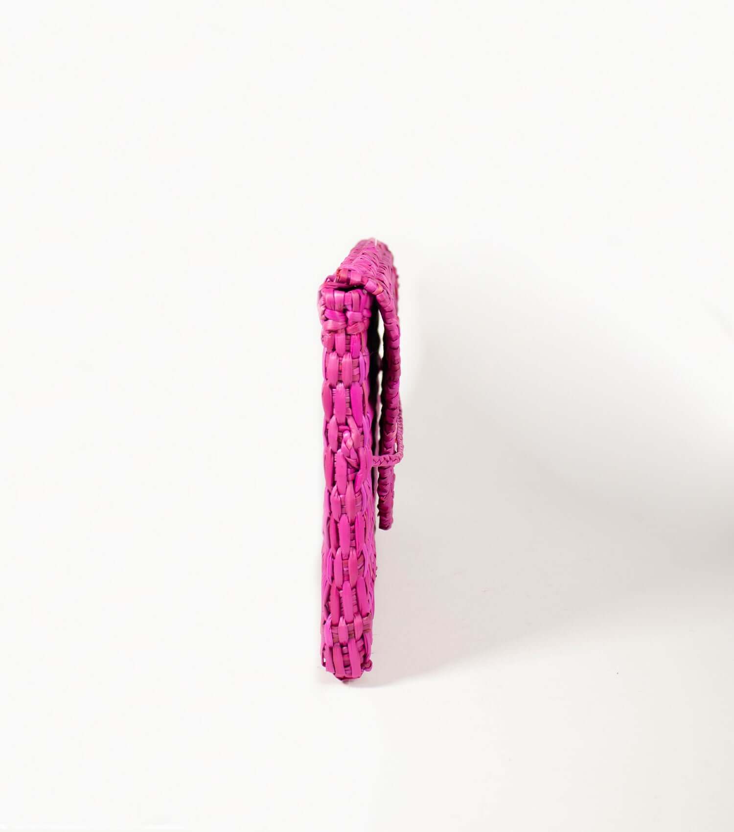 Lima Clutch side angle - festive bag | Vibrant Pink Fuchsia