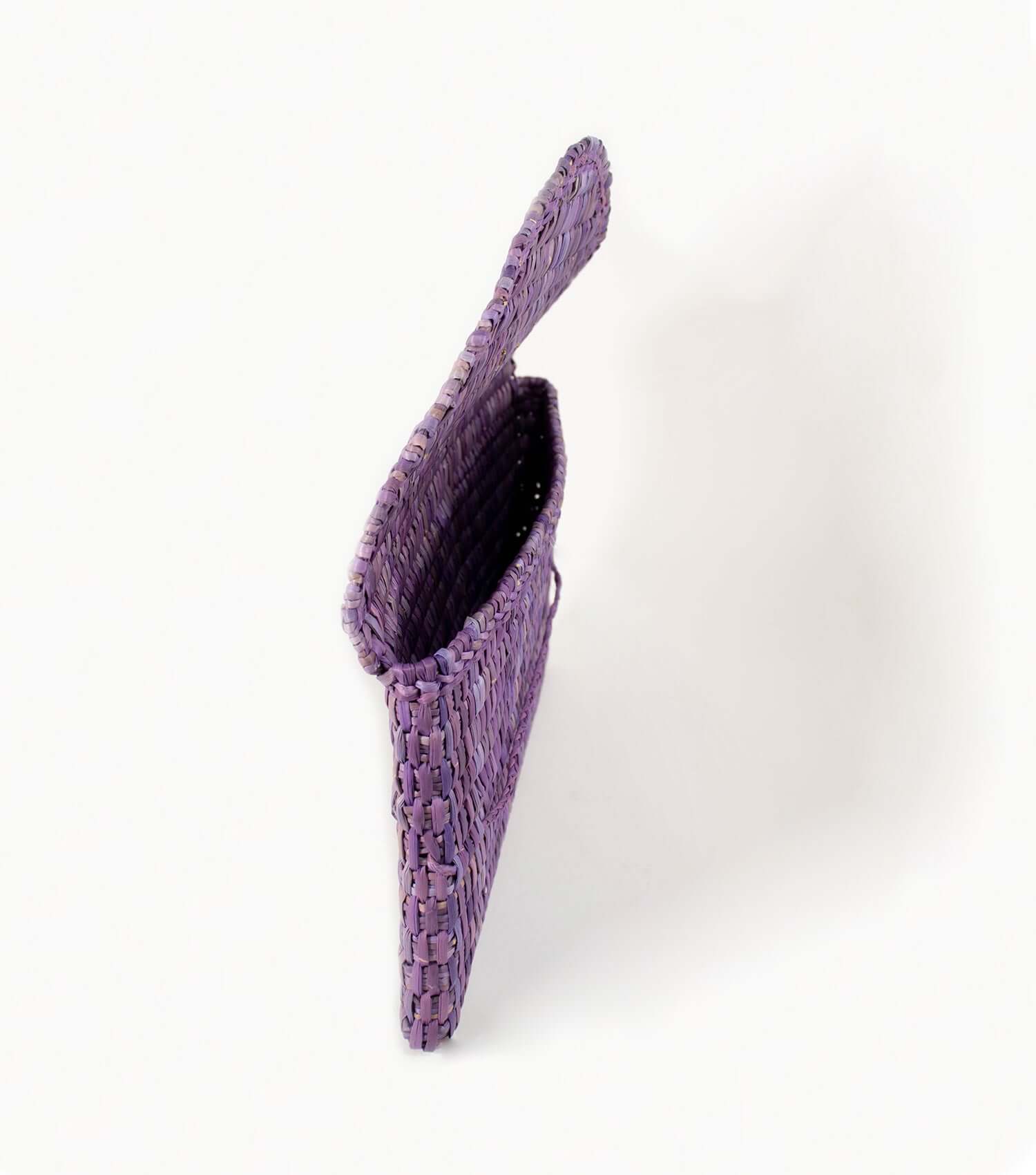 Lima evening bag interior detail - handwoven sustainable clutch | Lilac