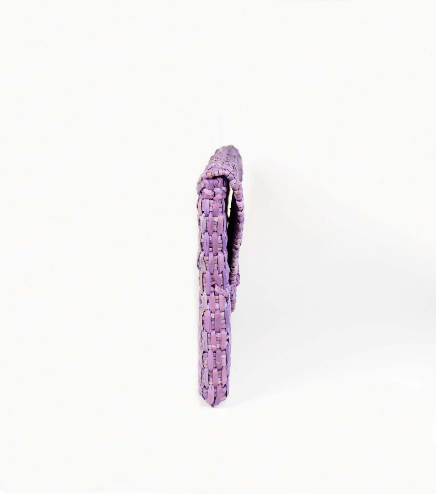 Lima Clutch side angle - floral season bag | Lilac