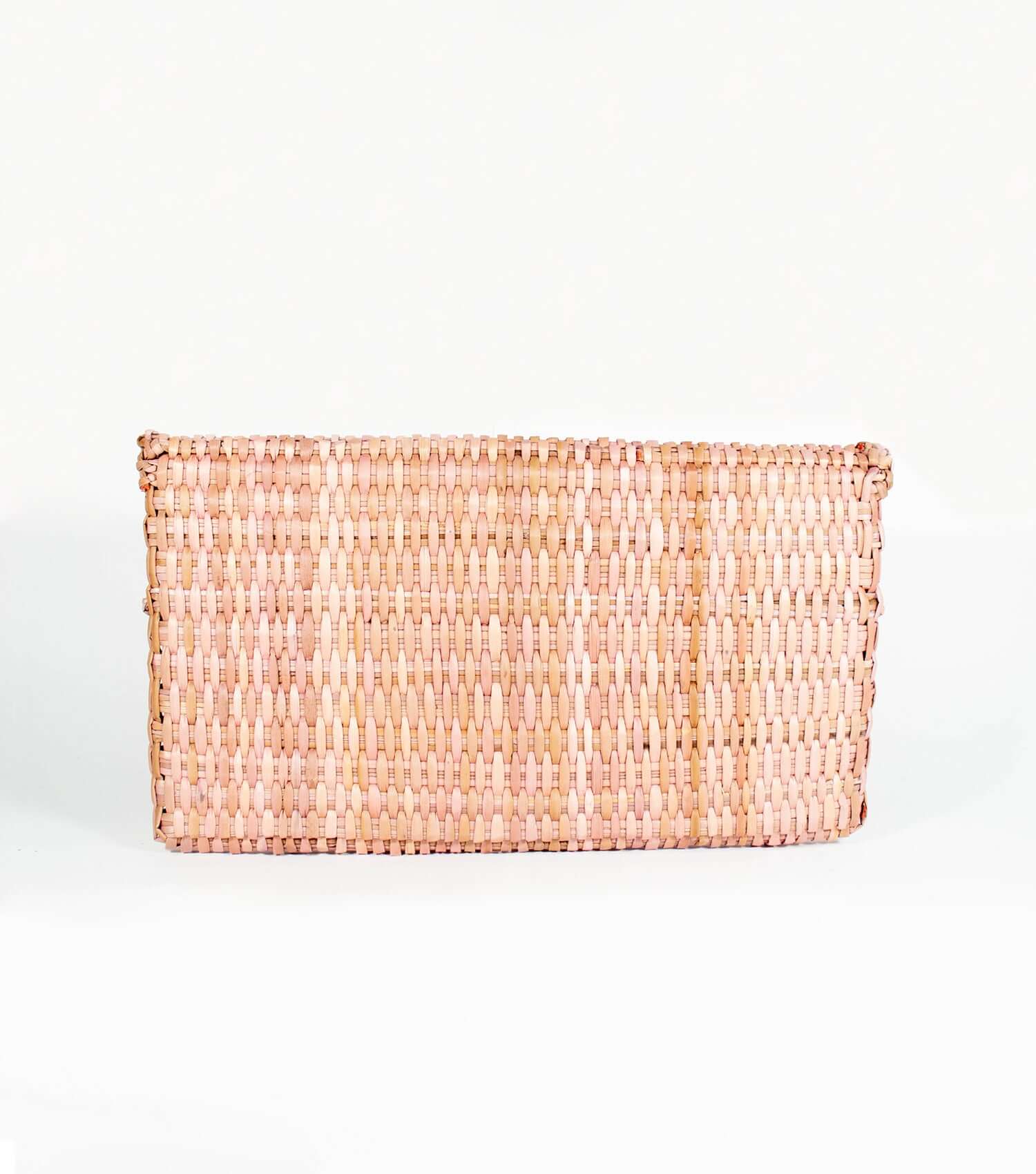 Lima envelope clutch pale rose rear view – slim silhouette, handmade in Peru | Orange Inca