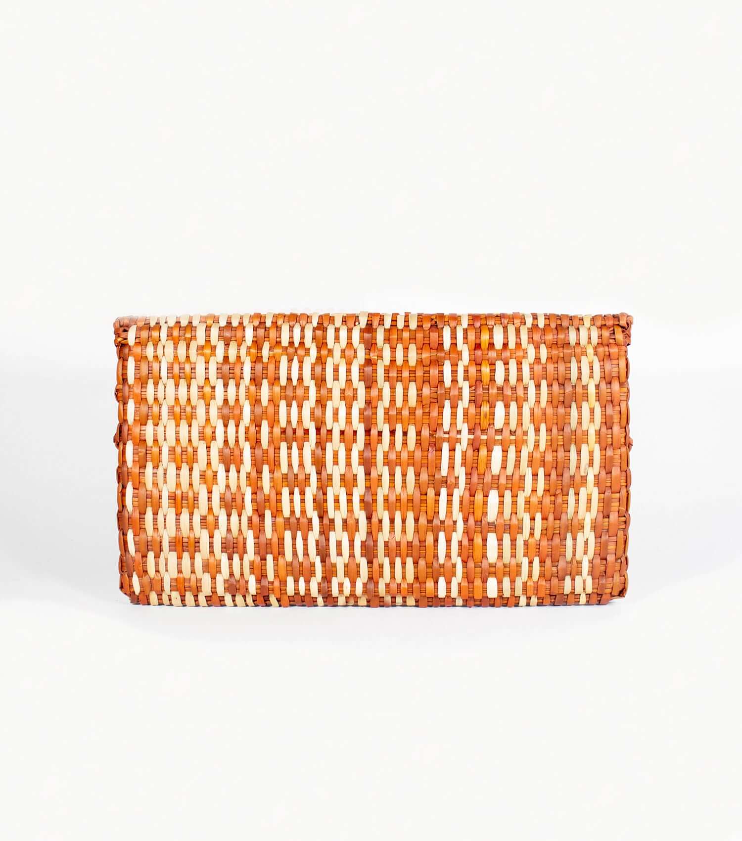 Lima Clutch - eco-friendly designer evening bag | Orange Terracota and Natural