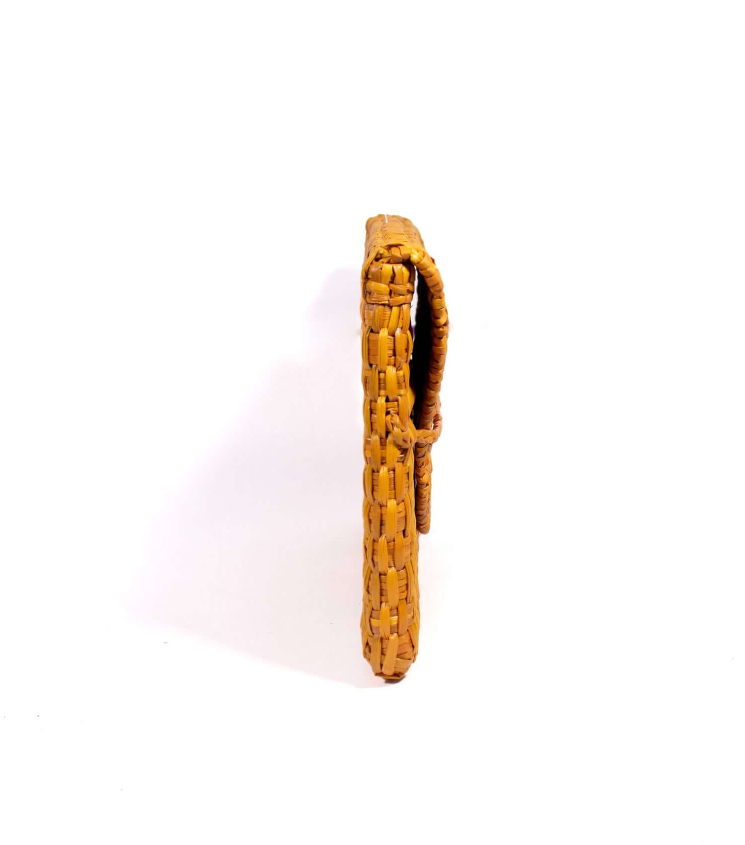 Lima Clutch side angle - garden wedding bag | Yellow