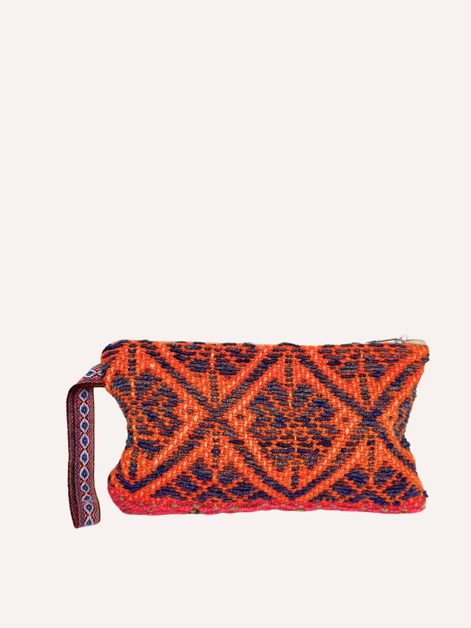 Manta Clutch - Orange, Fuchsia & Navy