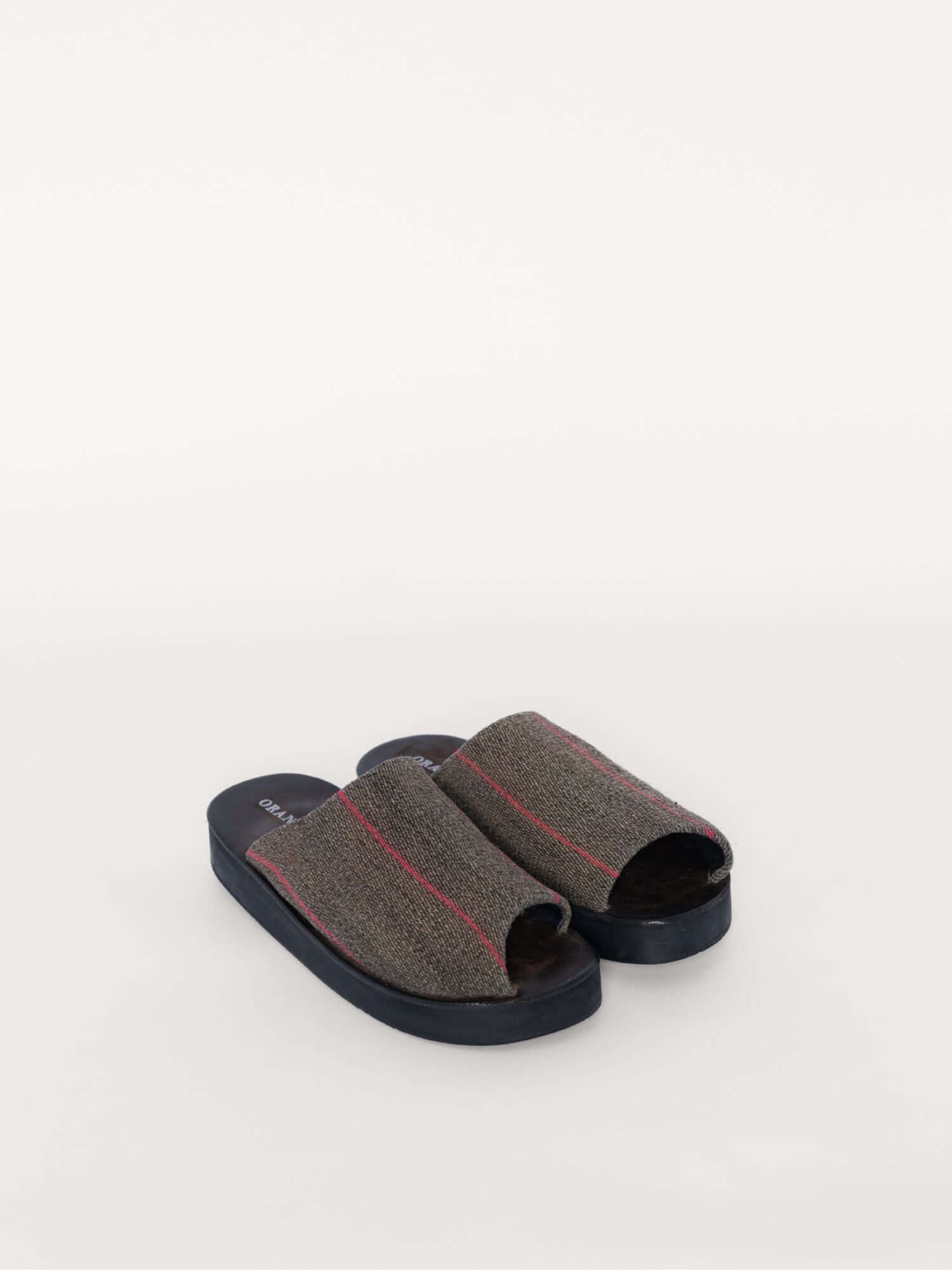 Sustainable suede and wool slip-on clogs for women and men, front pair shot.