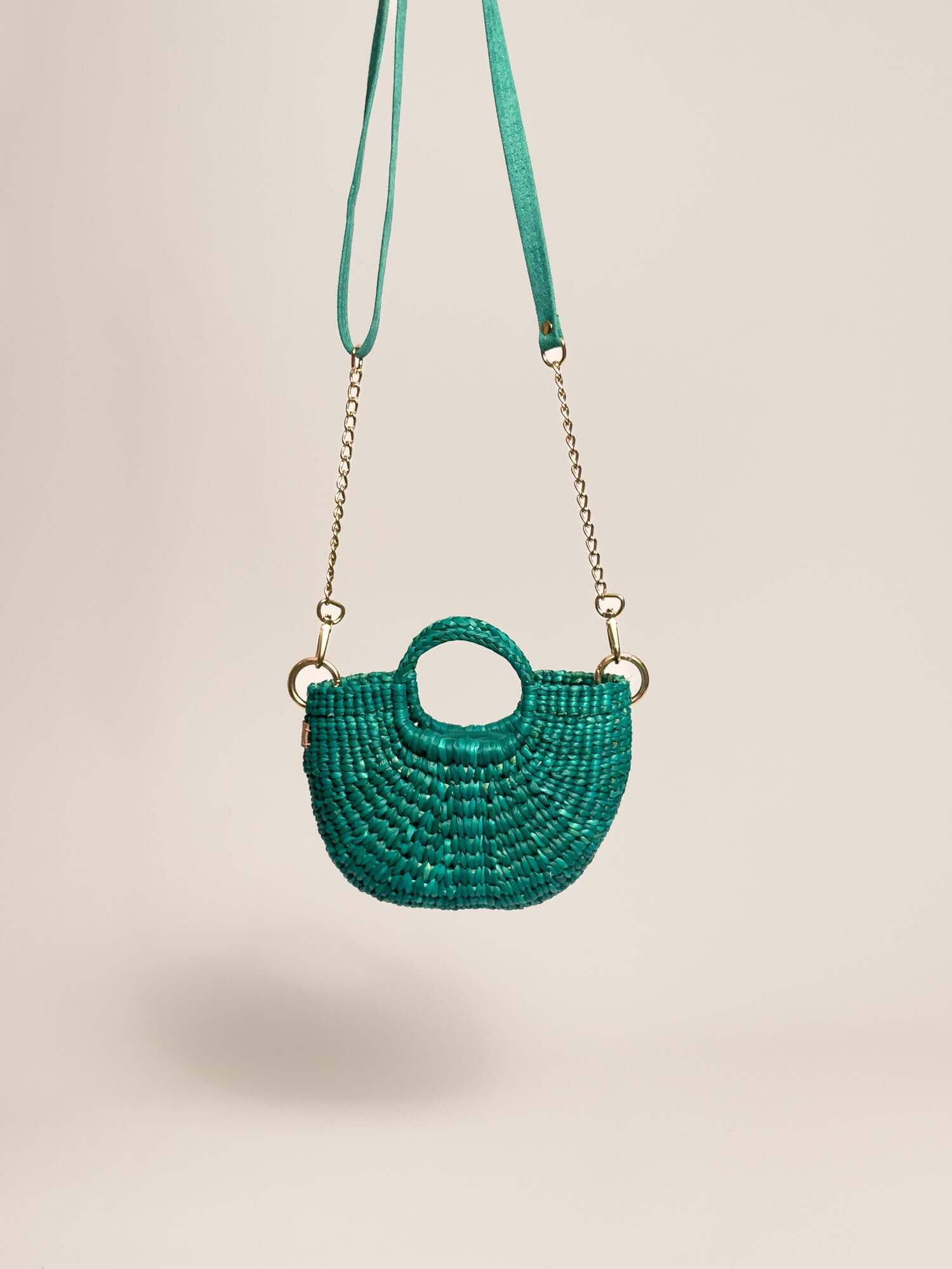 Orange Inca everyday mini bag w removalble straps | Turquoise