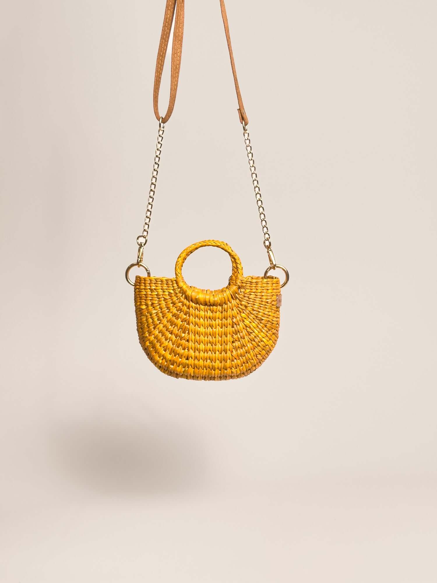 Orange Inca everyday mini bag w removalble straps | Yellow