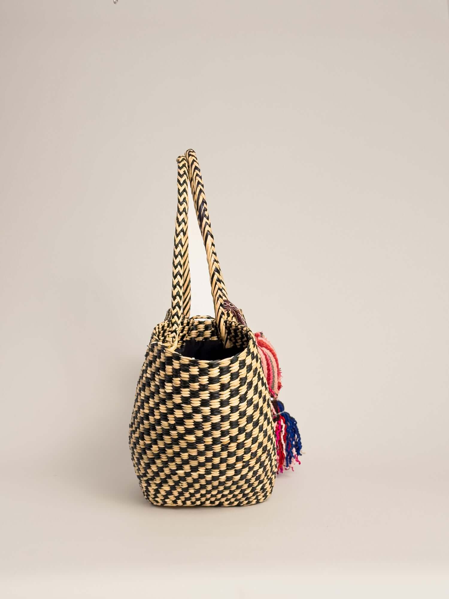 Playa Tote - Black and Natural Checkered