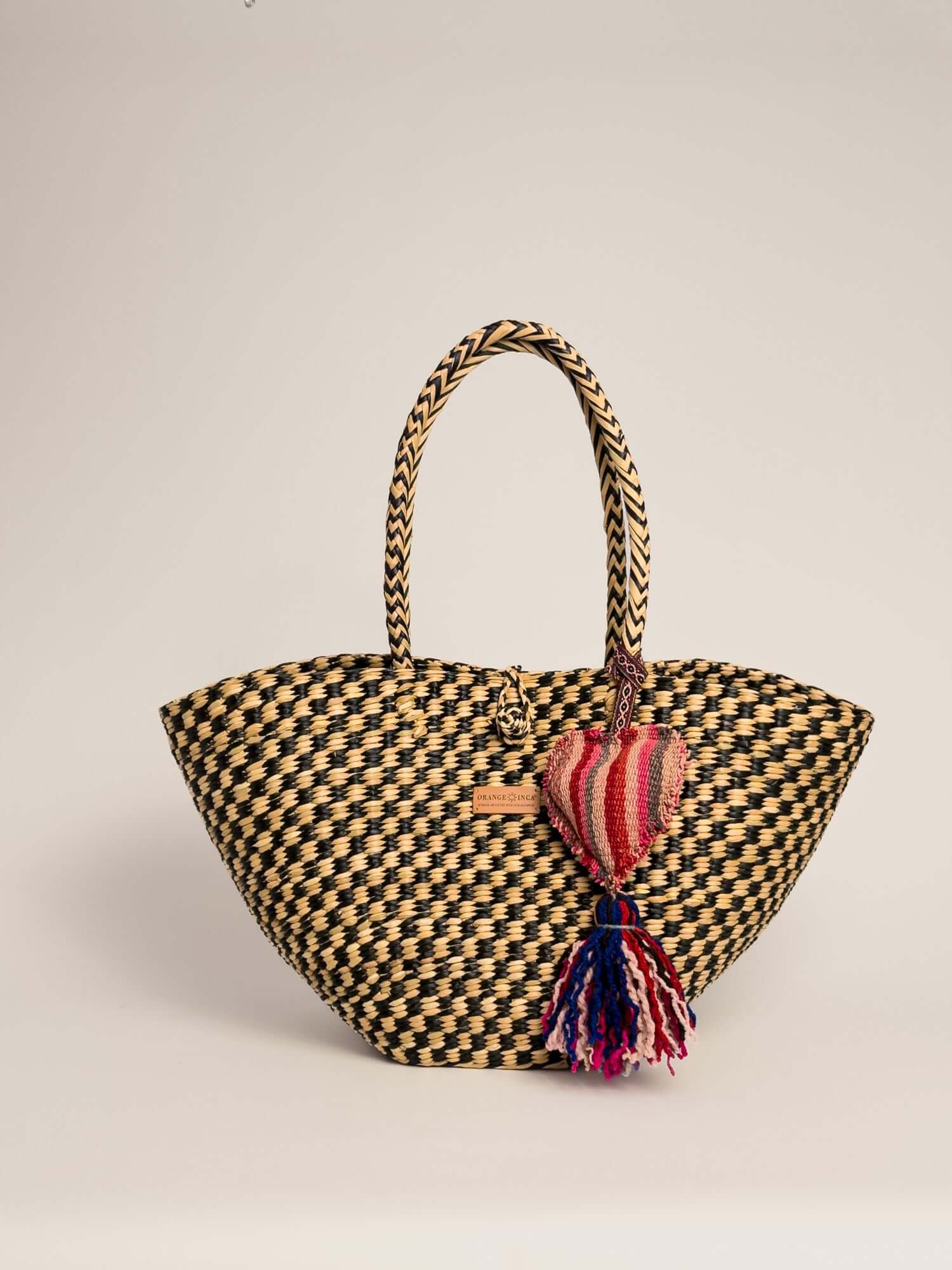 Playa Tote - Black and Natural Checkered