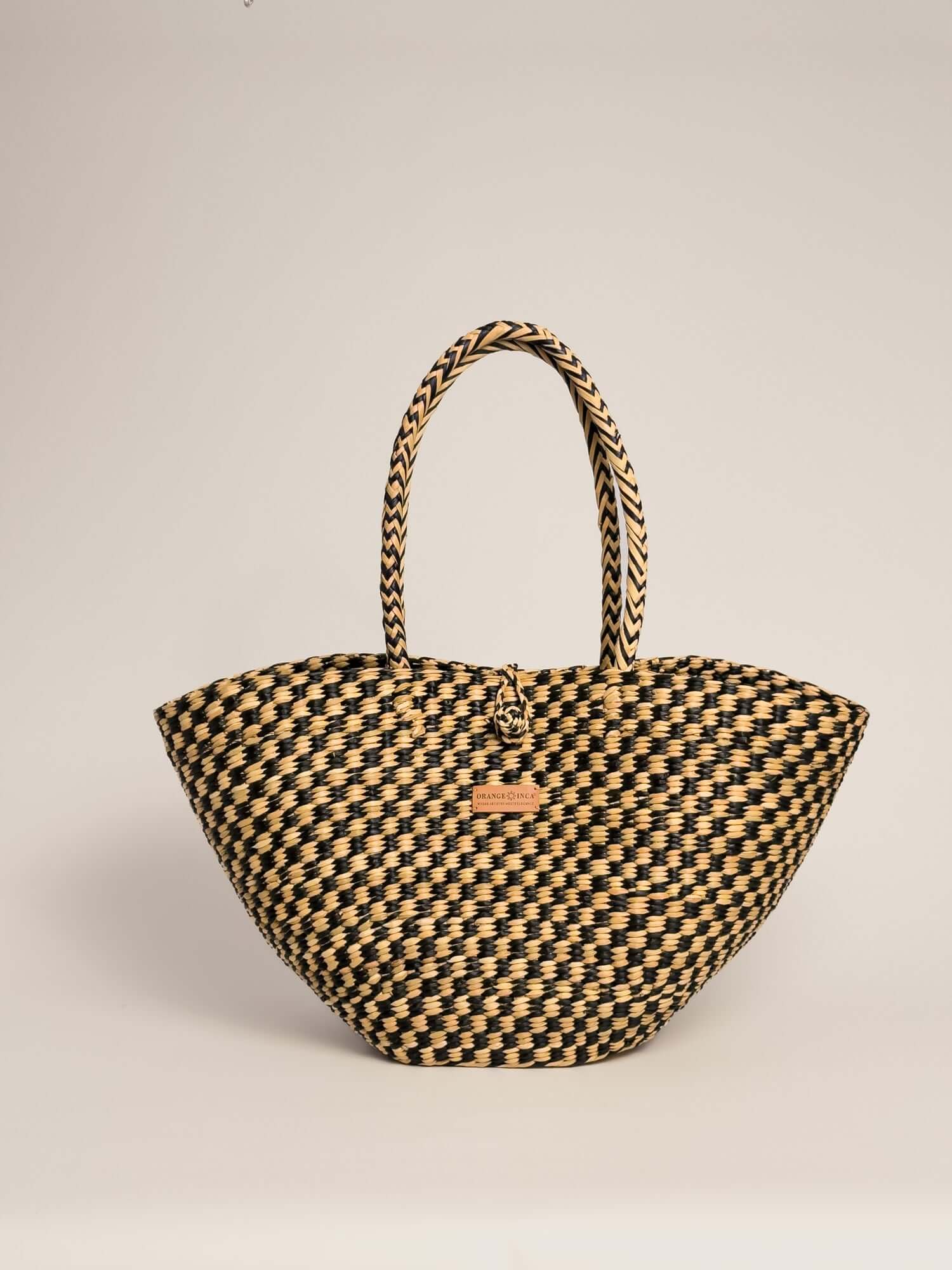 Playa Tote - Black and Natural Checkered