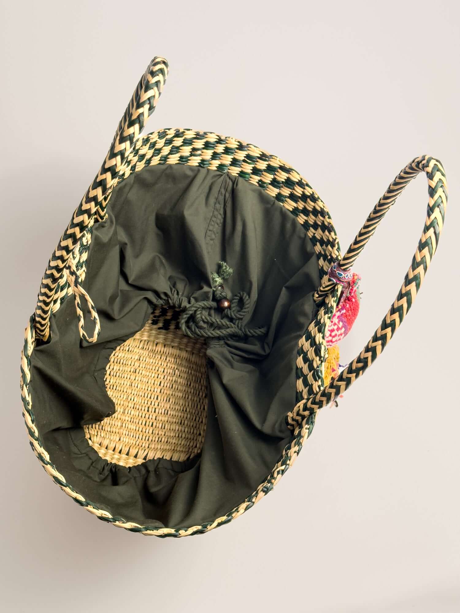 Playa Tote - Olive Green and Natural Checkered
