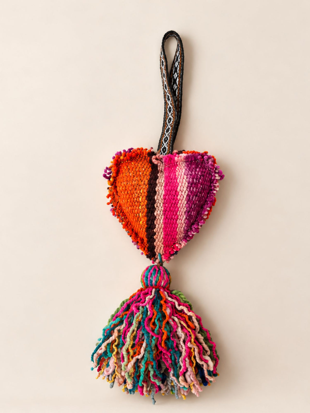 Decorative Heart Wool Tassel - Large