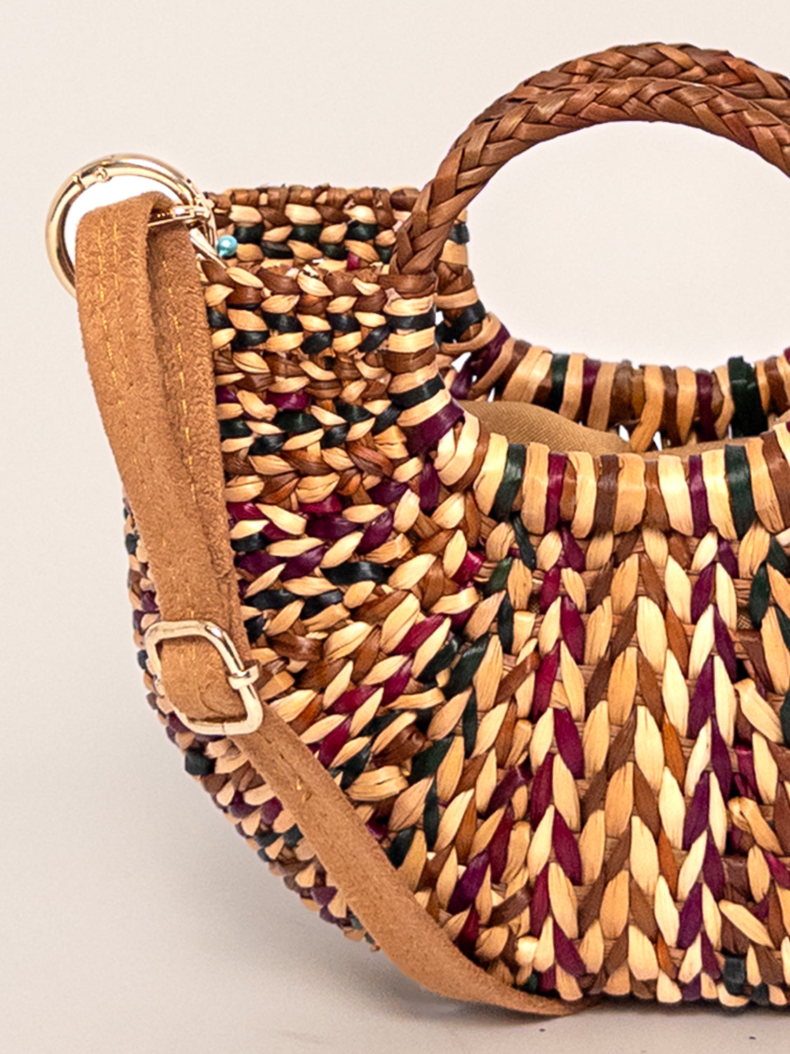 The Fiesta Mini Crossbody - Marbled Browns, Green and Burgundy