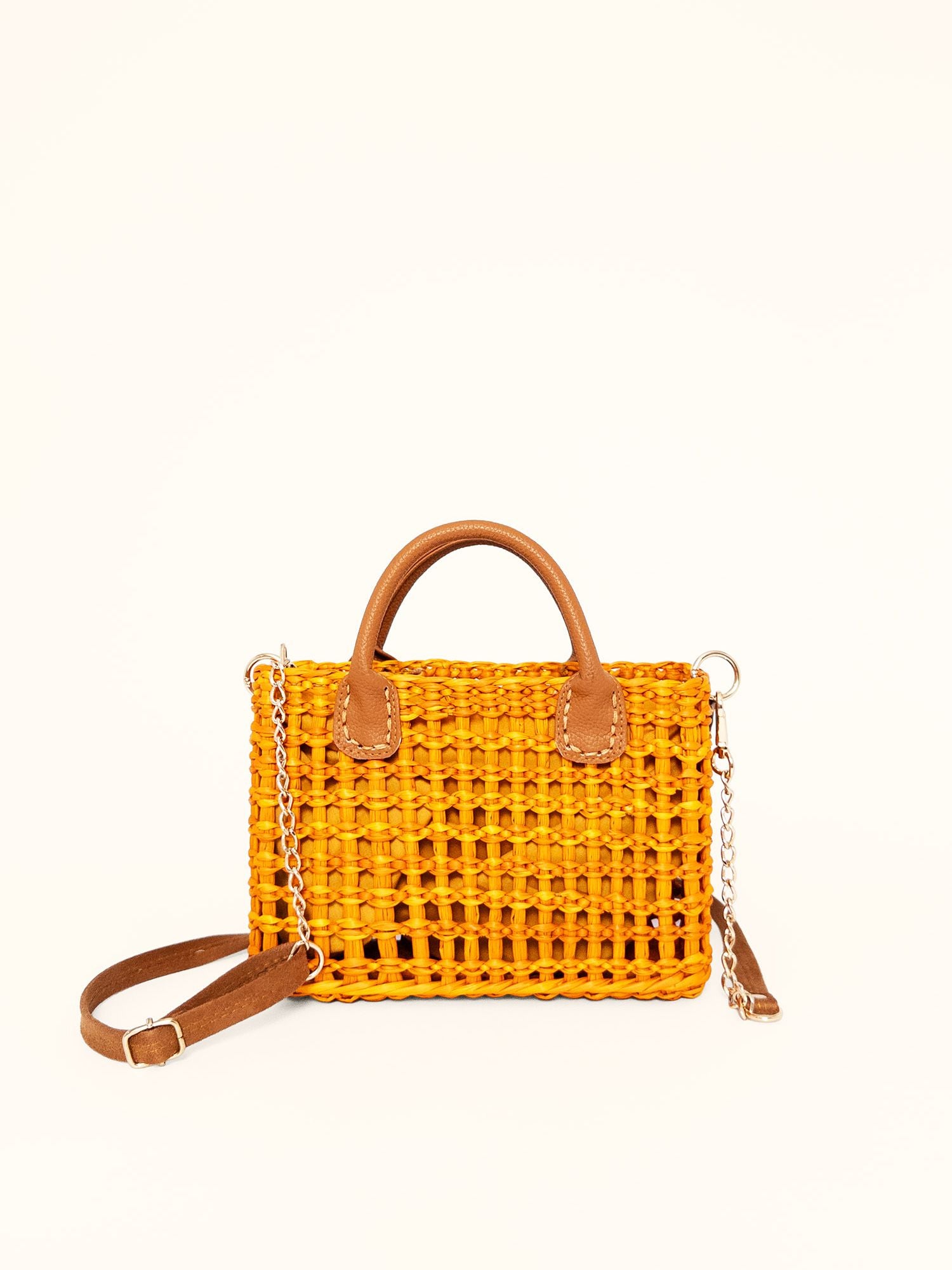 The Brigitte, Leather Handles - Yellow