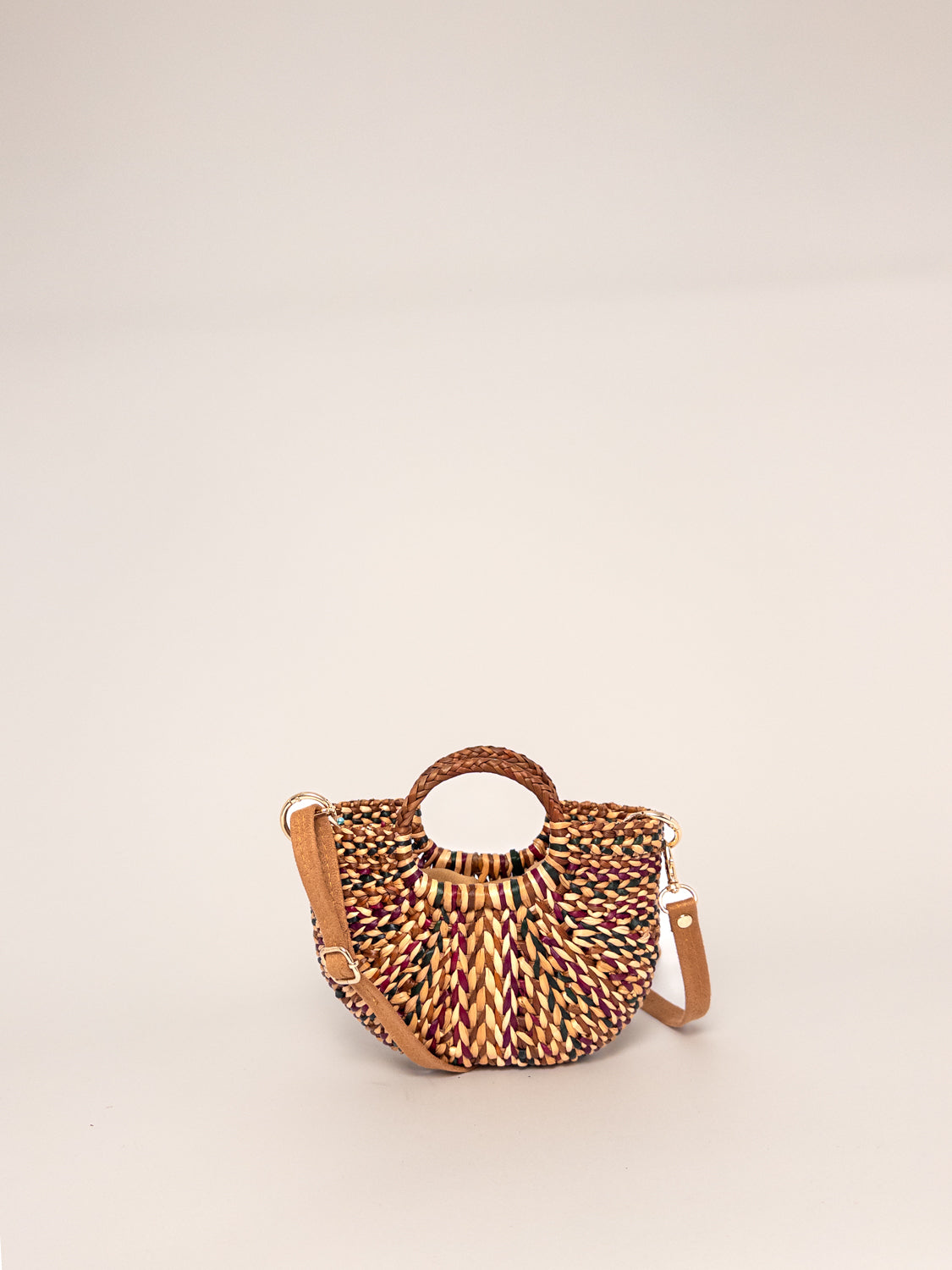The Fiesta Mini Crossbody - Marbled Browns, Green and Burgundy